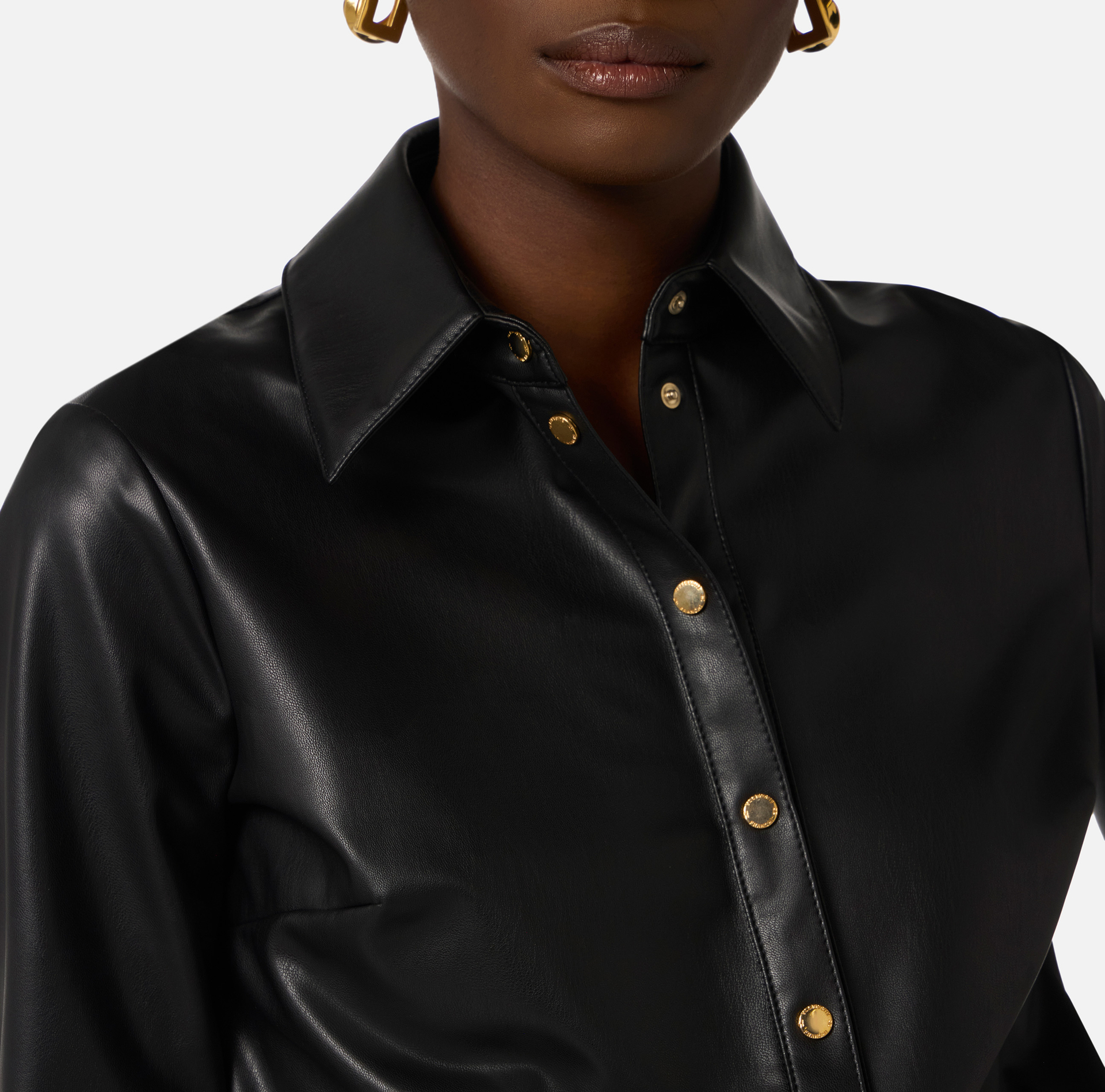 Combinaison en tissu effet cuir nappa et denim - Elisabetta Franchi