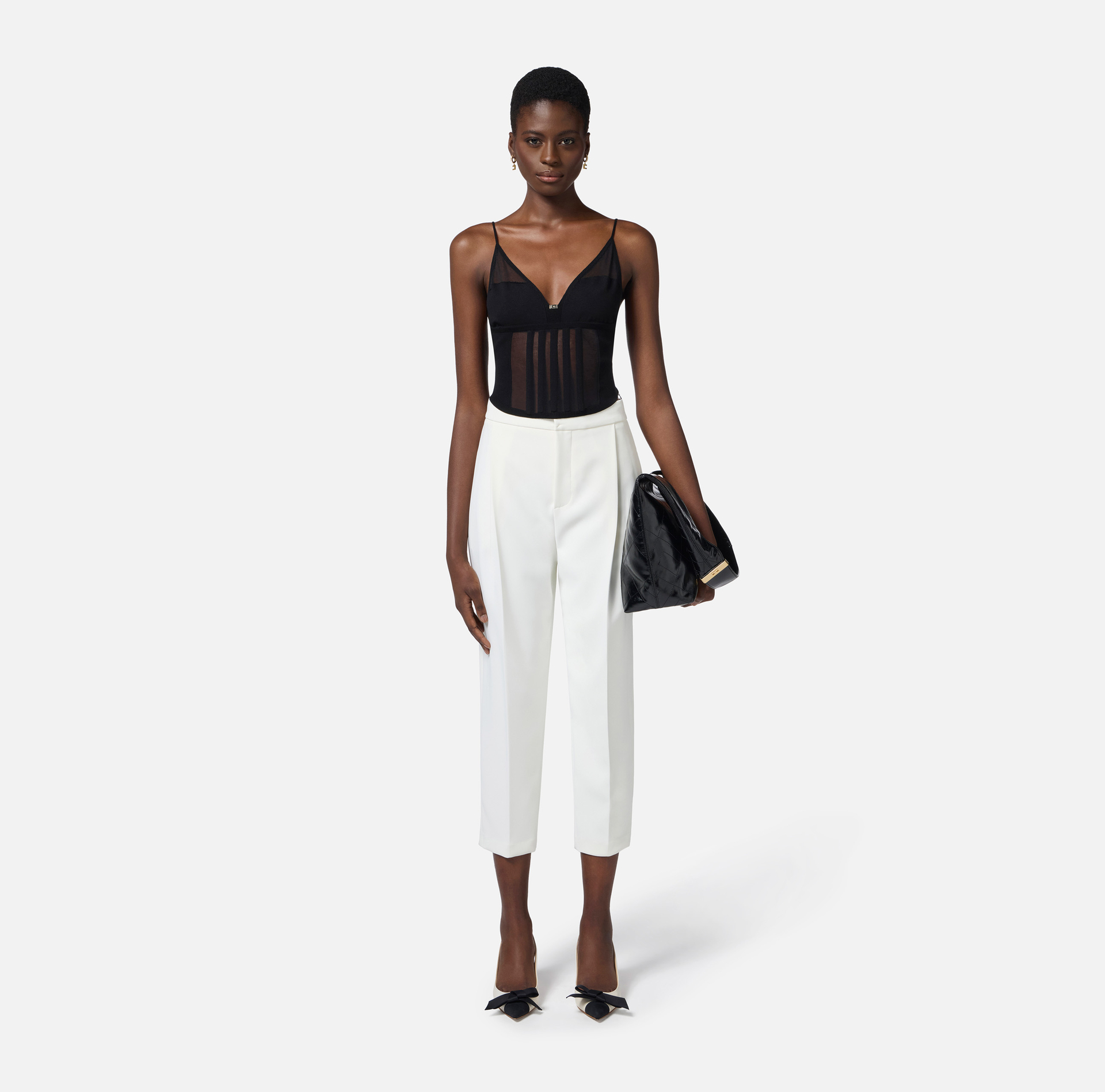 Top con trasparenze e tagli corsetto - Elisabetta Franchi