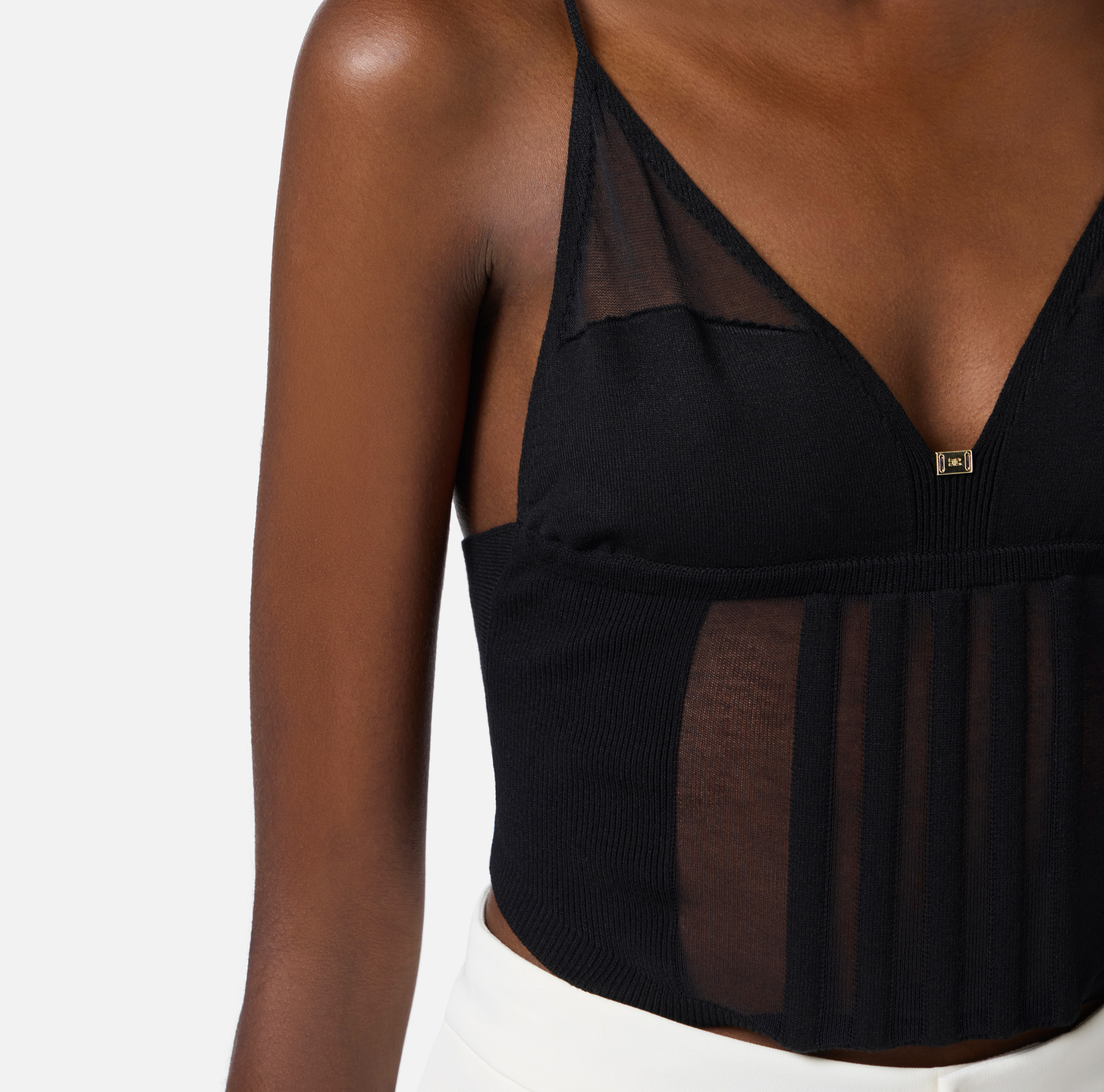 Top con trasparenze e tagli corsetto - Elisabetta Franchi