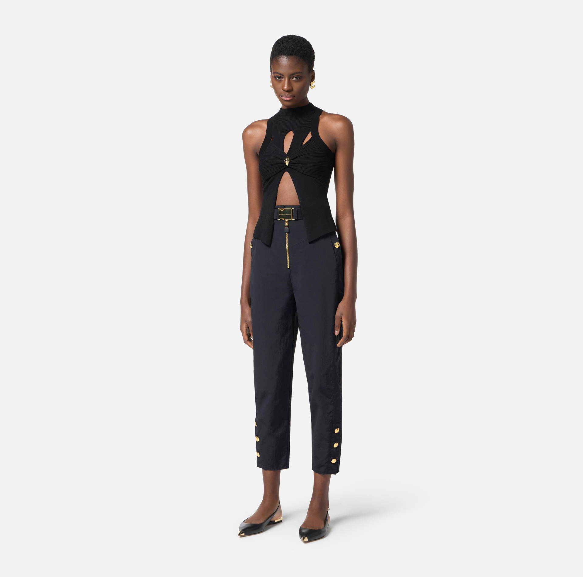 Canotta a costine con cut-out - Elisabetta Franchi