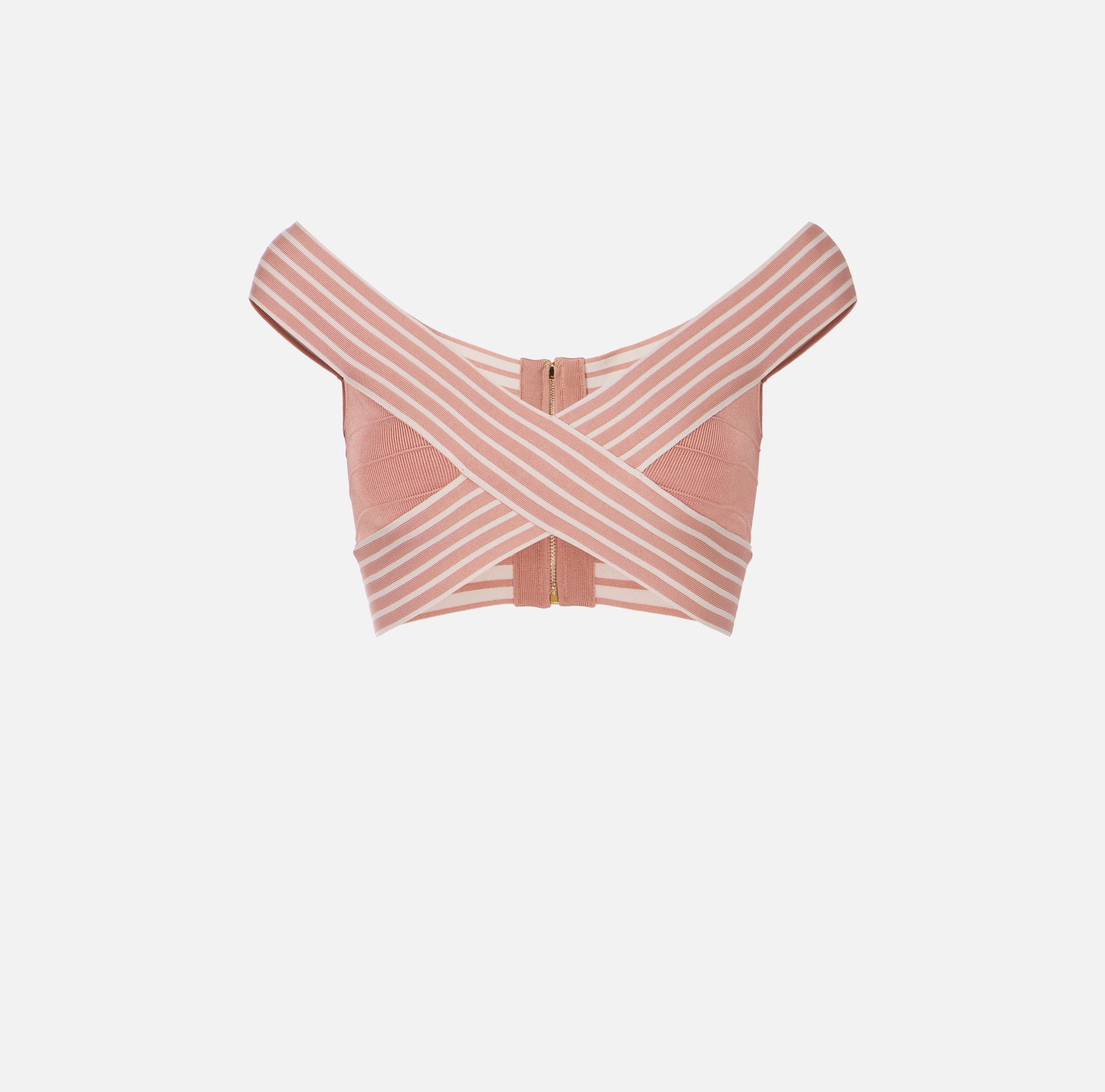 Knit fabric top with striped bands - Elisabetta Franchi