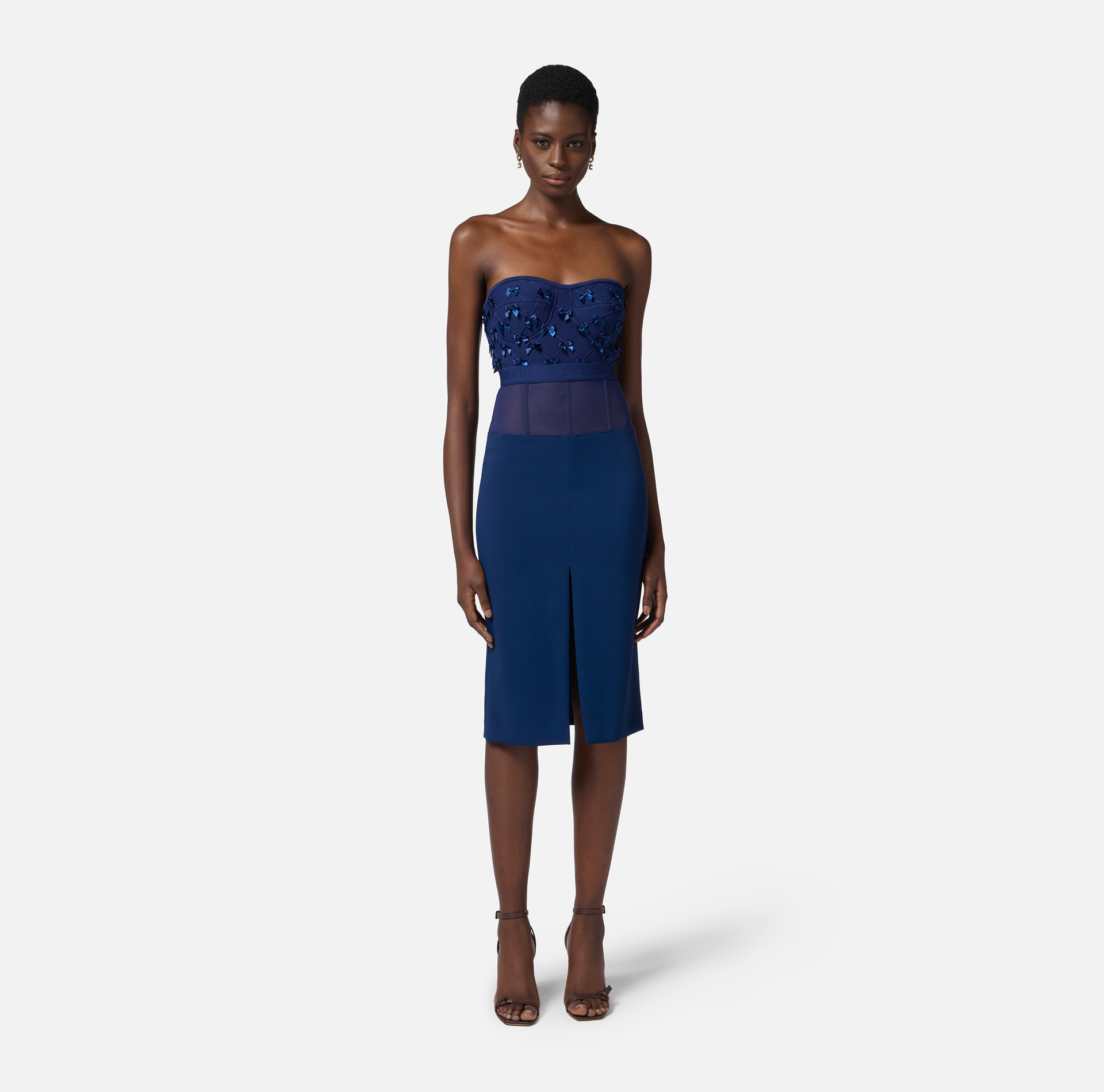 Top in stretch viscose fabric with all-over bows - Elisabetta Franchi
