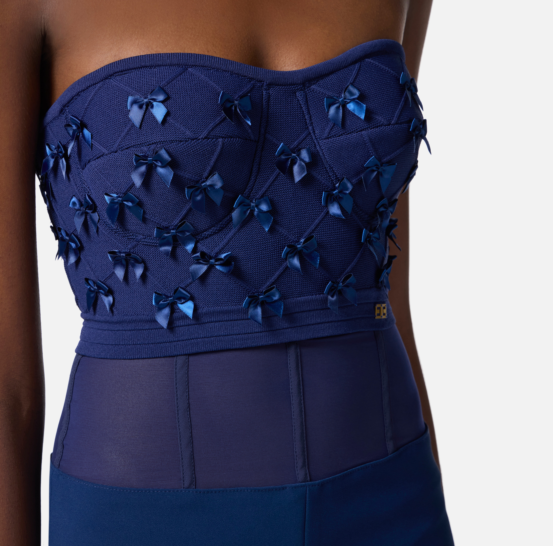 Top in stretch viscose fabric with all-over bows - Elisabetta Franchi
