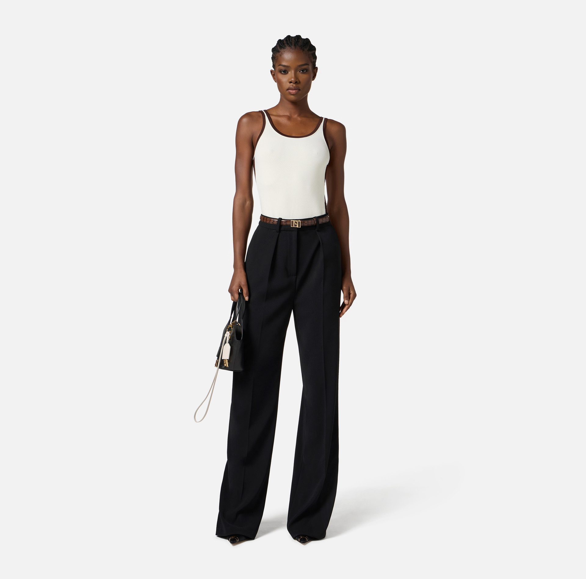 Top in viscosa con bande lucide - Elisabetta Franchi