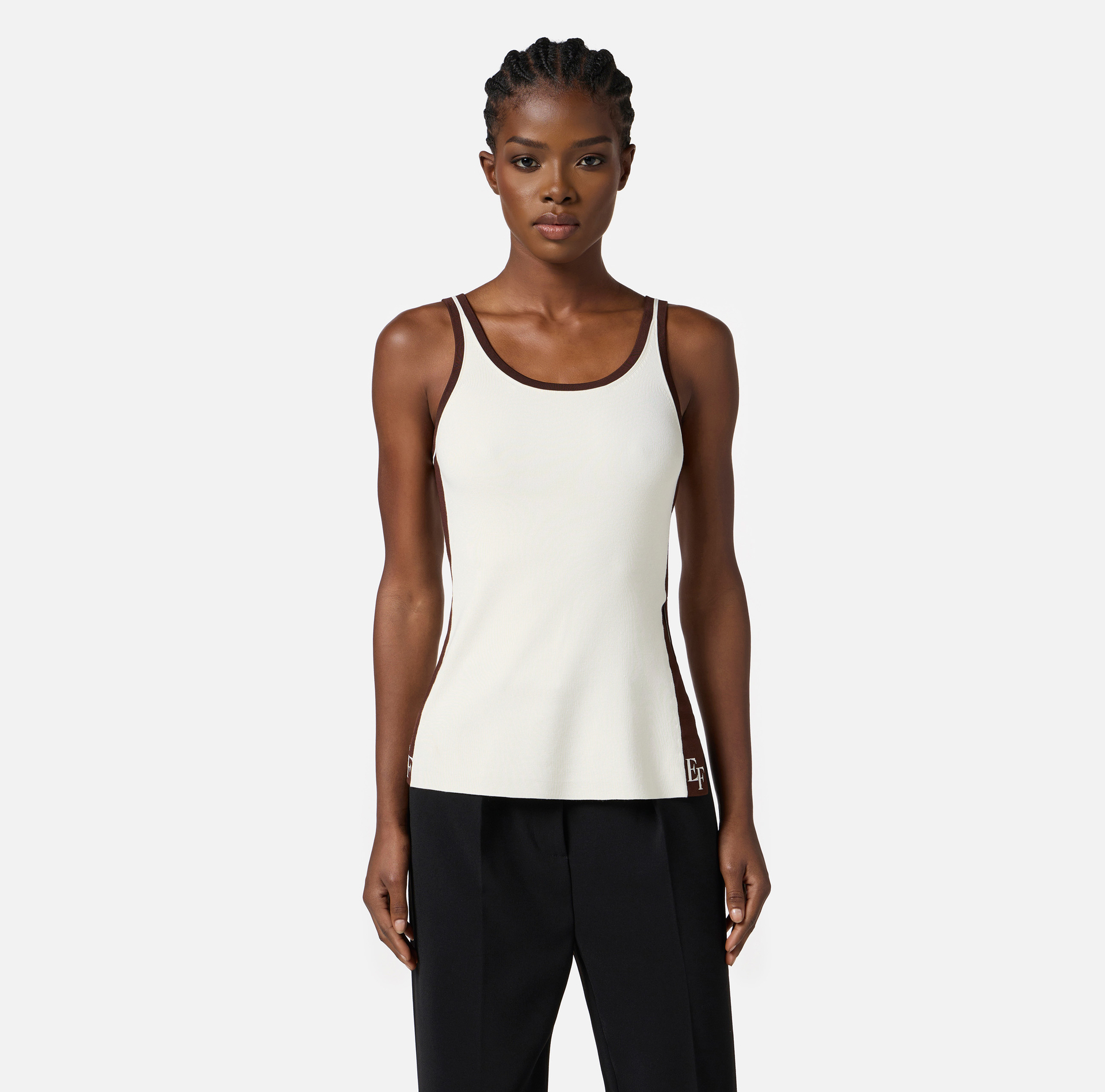 Top in viscosa con bande lucide - Elisabetta Franchi