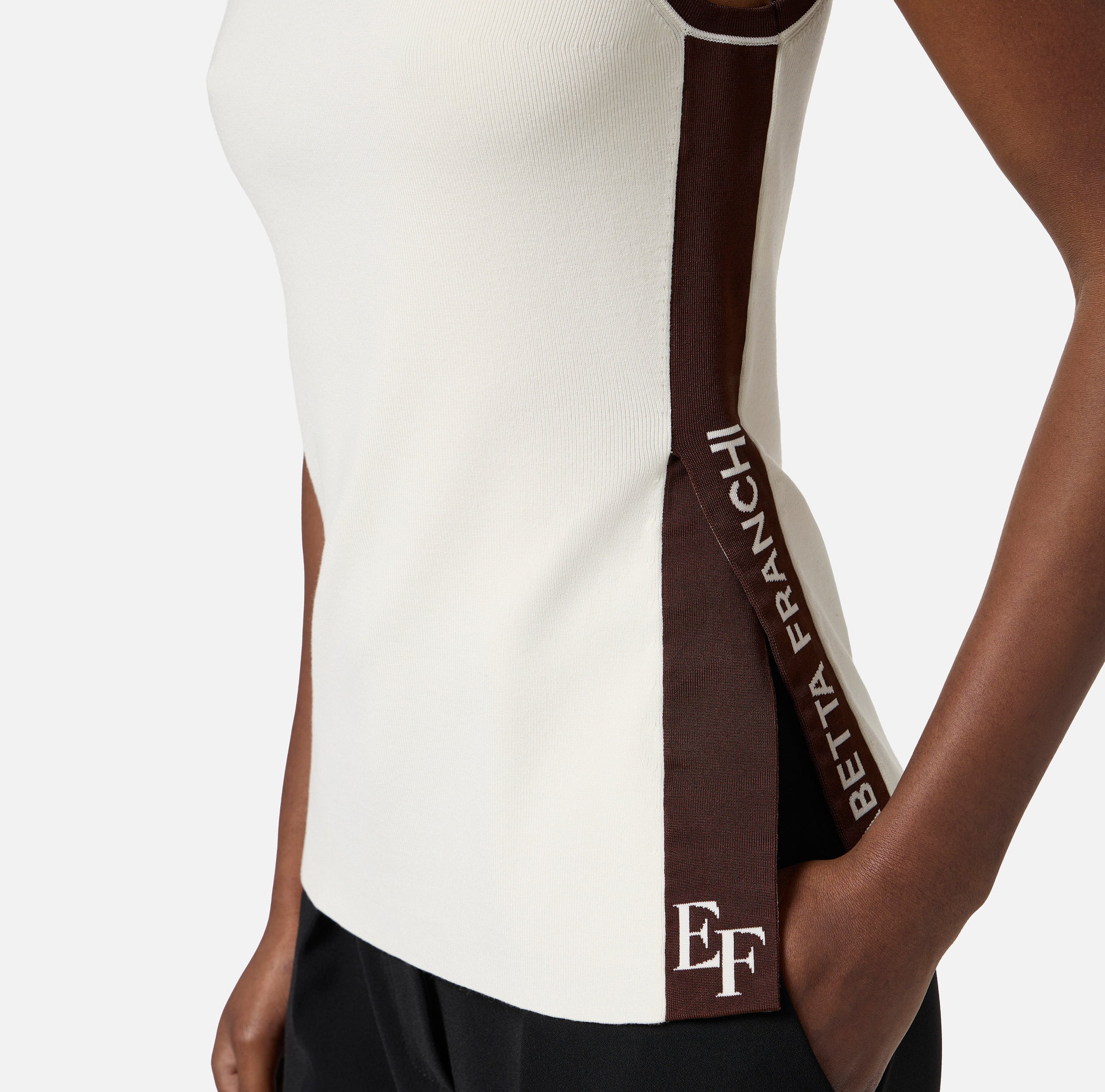Top in viscosa con bande lucide - Elisabetta Franchi