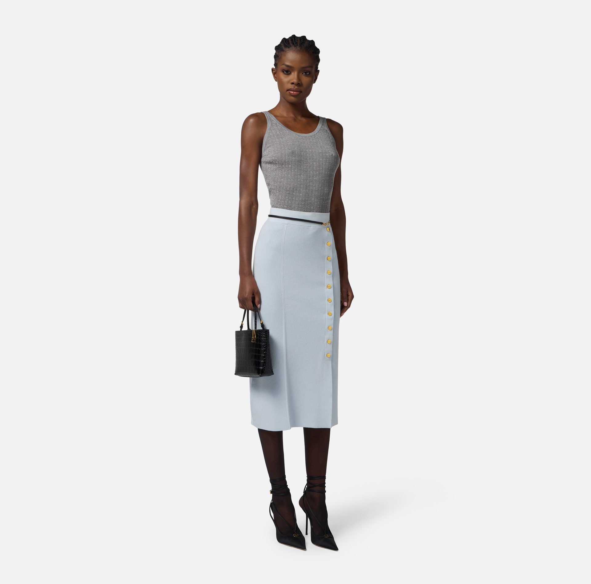 Top aus Wolle mit Mikro-Jacquard-Logo - Elisabetta Franchi