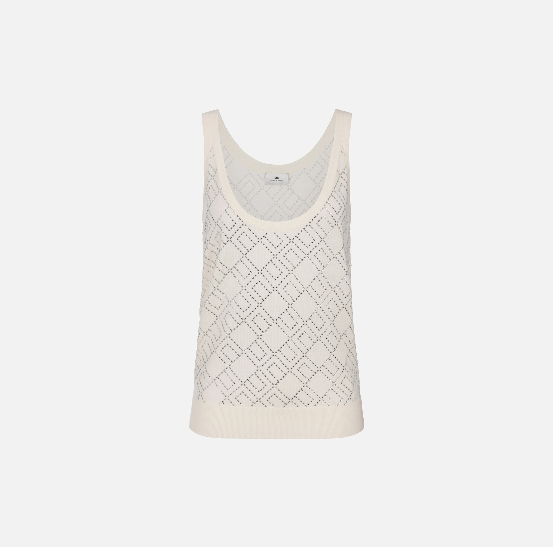 Top de lana lisa con cristales - ABBIGLIAMENTO - Elisabetta Franchi
