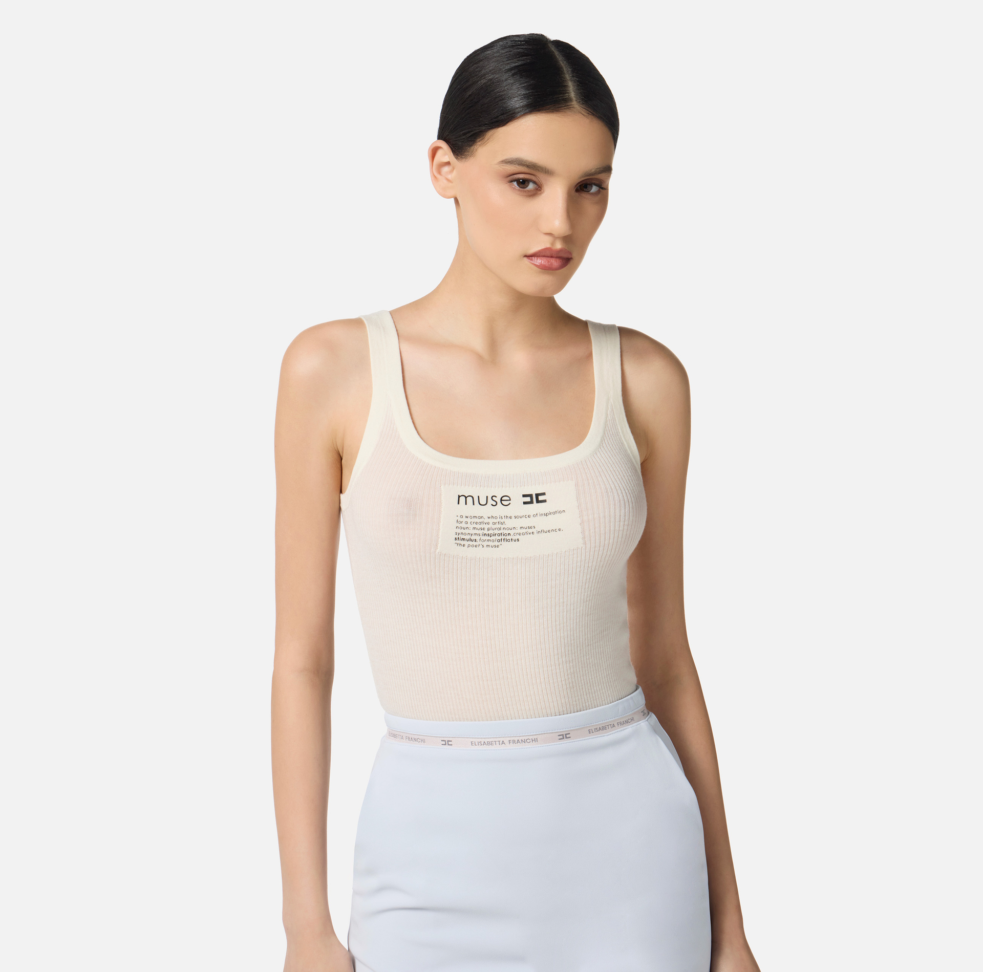 Top en tricot avec détail lettrage - Elisabetta Franchi
