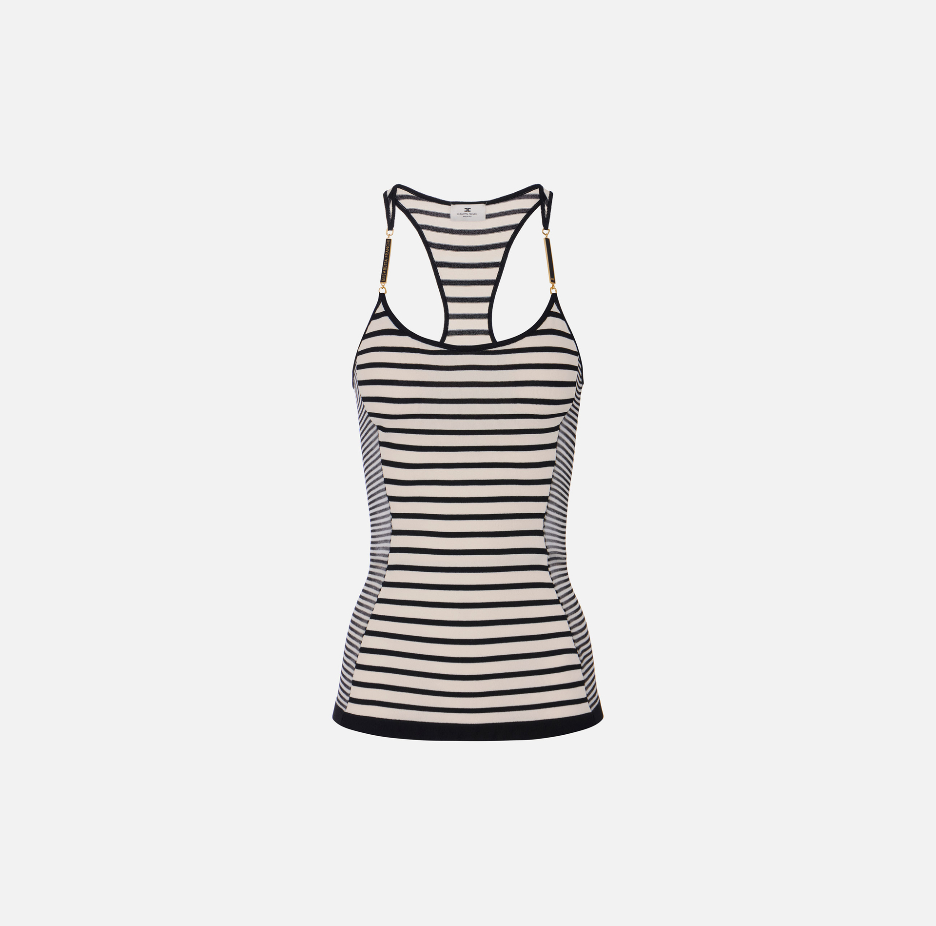 Top in maglia con mix di righe