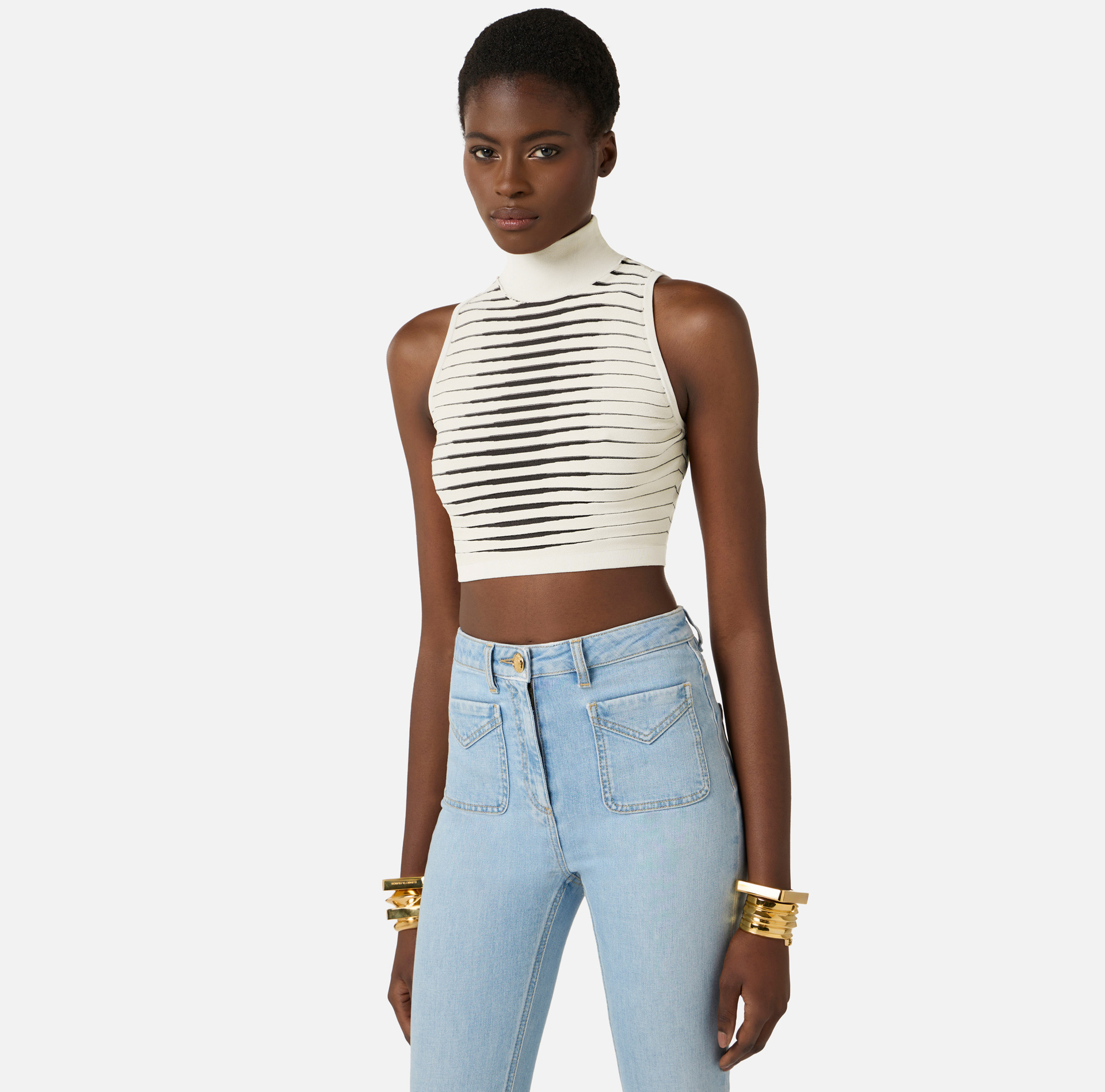 Stricktop im Dégradé-Streifenmuster - Elisabetta Franchi