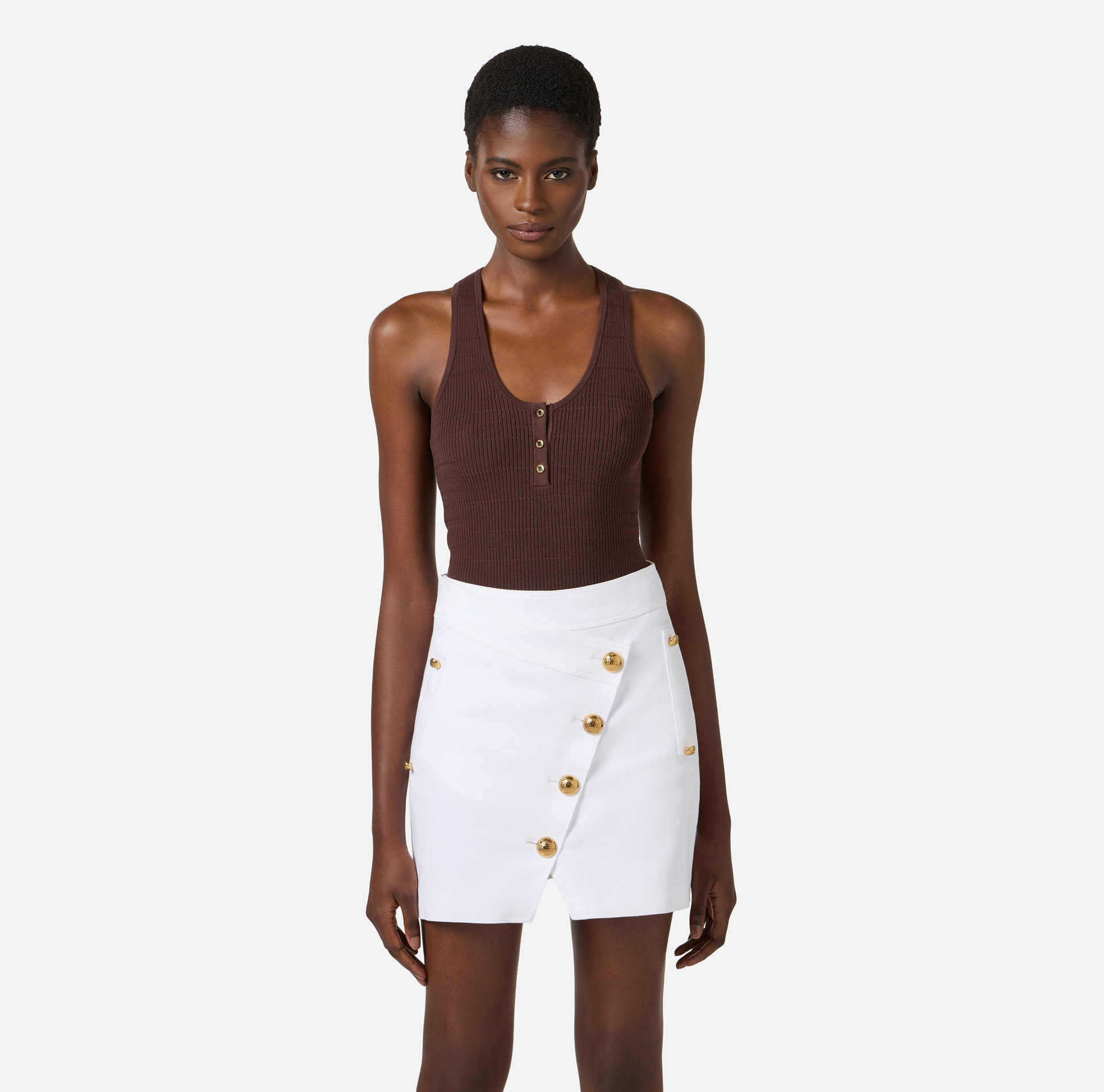 Top dzianinowy w mikro warkocze - Elisabetta Franchi