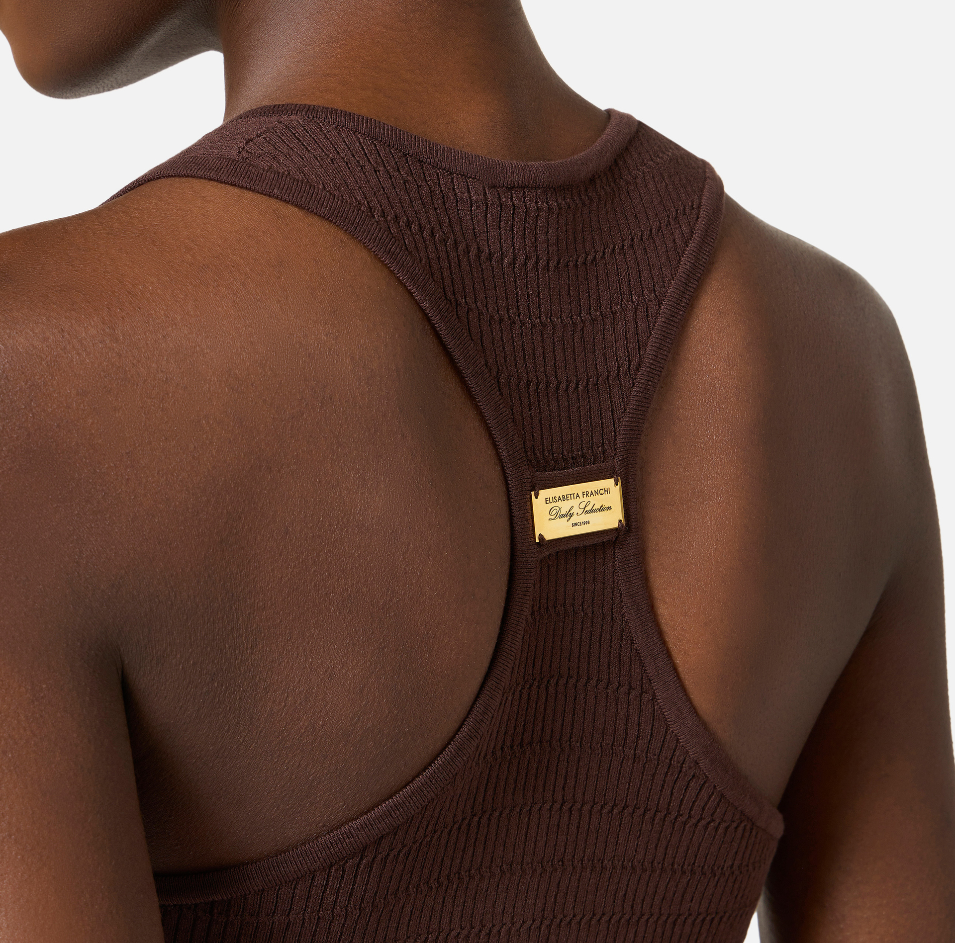 Top dzianinowy w mikro warkocze - Elisabetta Franchi