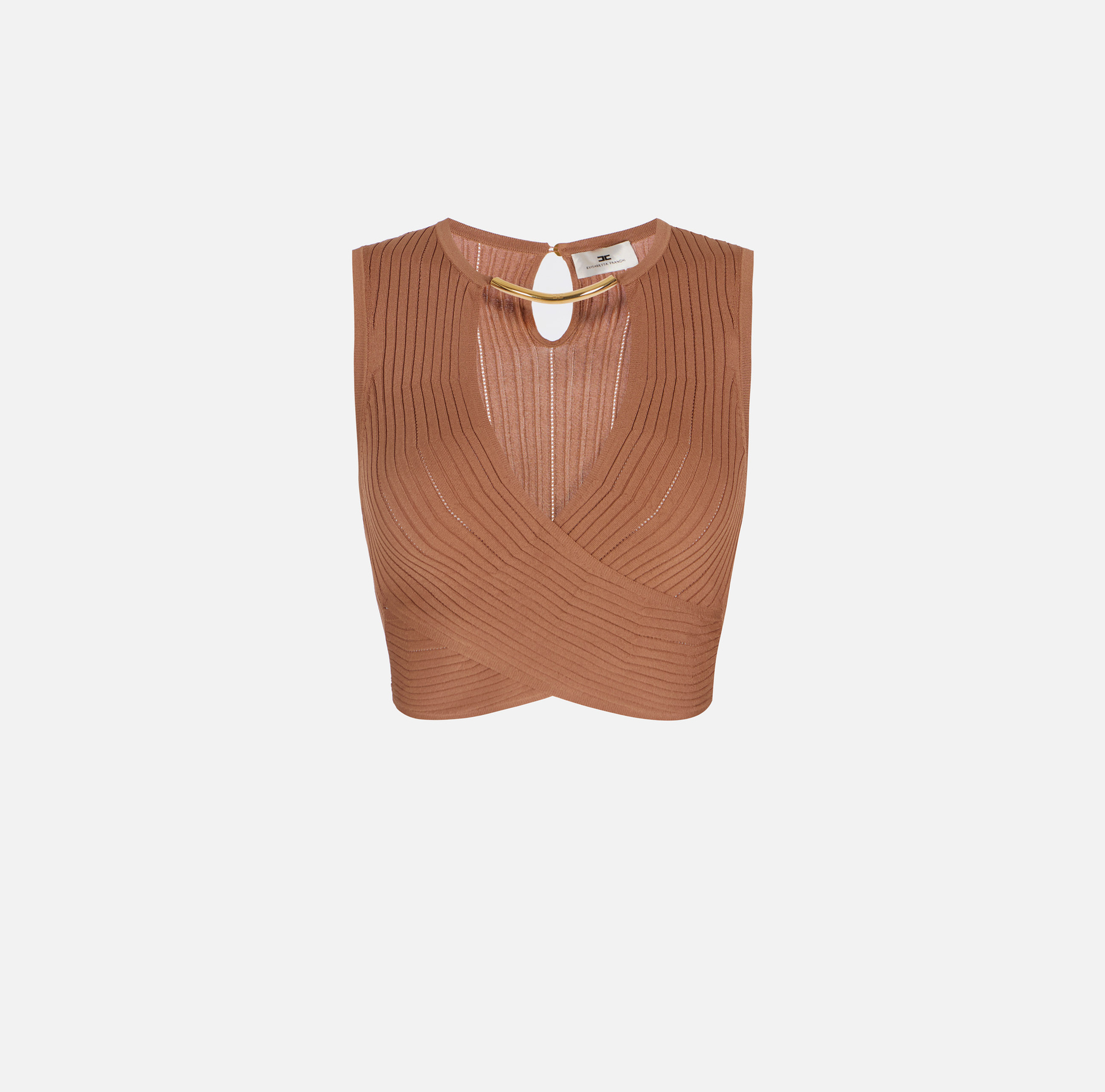 Top in maglia con dettaglio gioiello