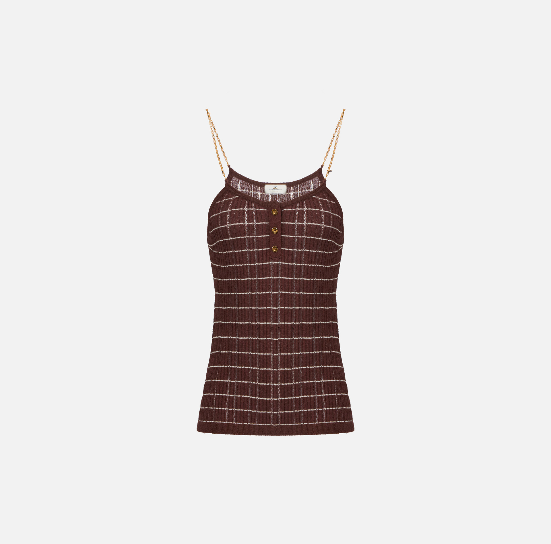Top in maglia a righe con catene