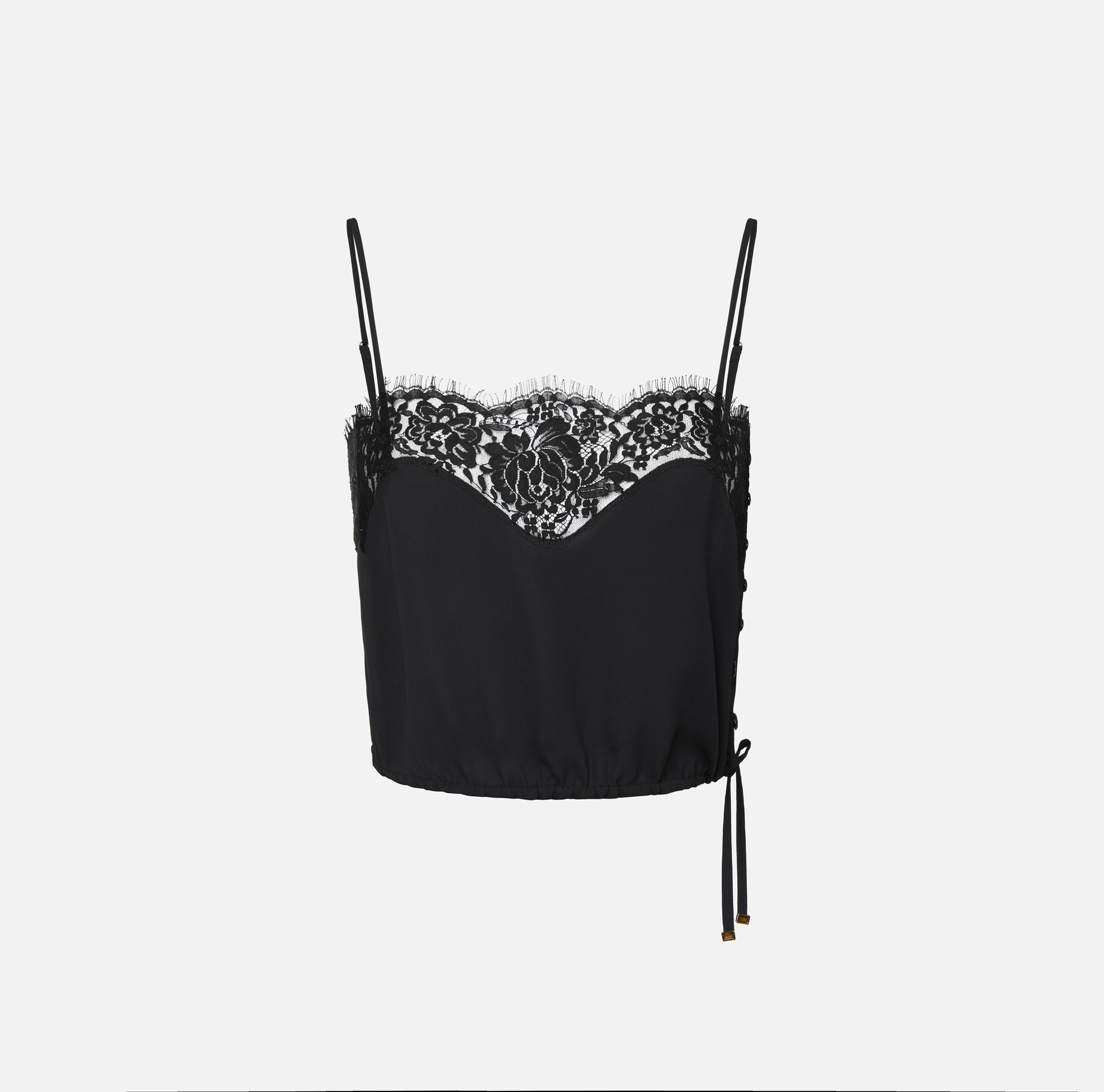 Top in georgette e pizzo - Abbigliamento - Elisabetta Franchi