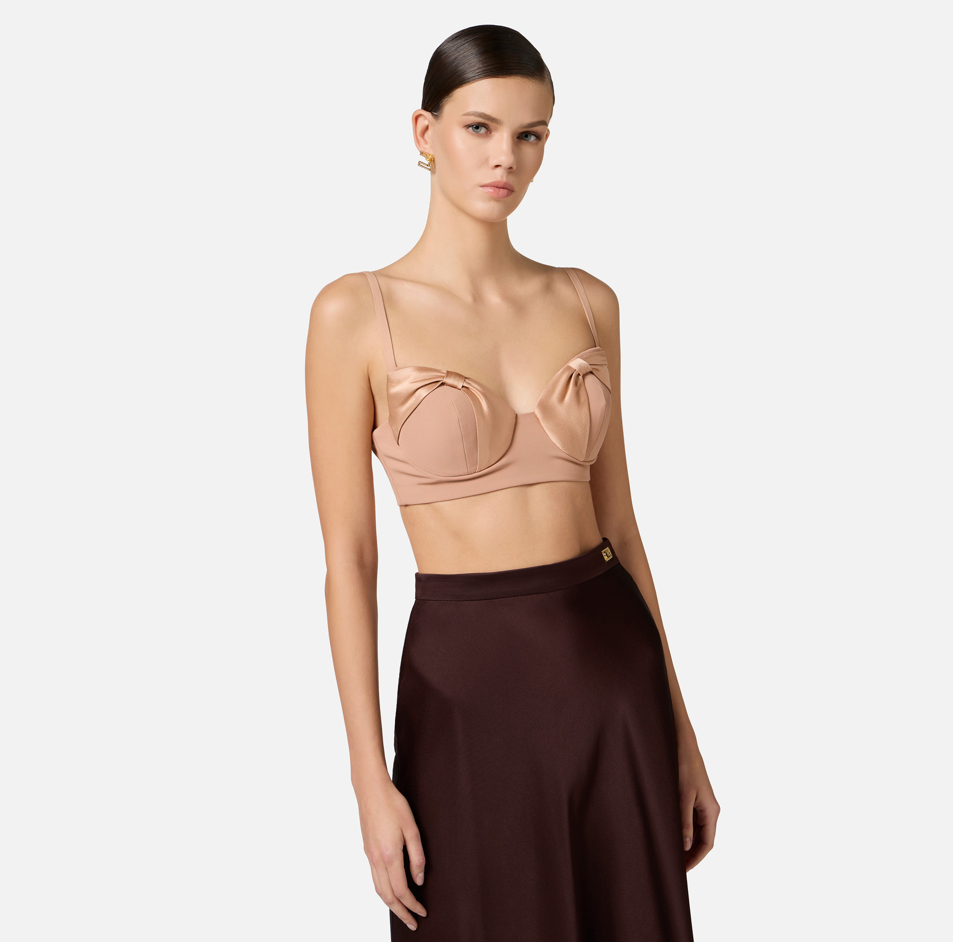 Top de crepé con lazos de raso - Elisabetta Franchi