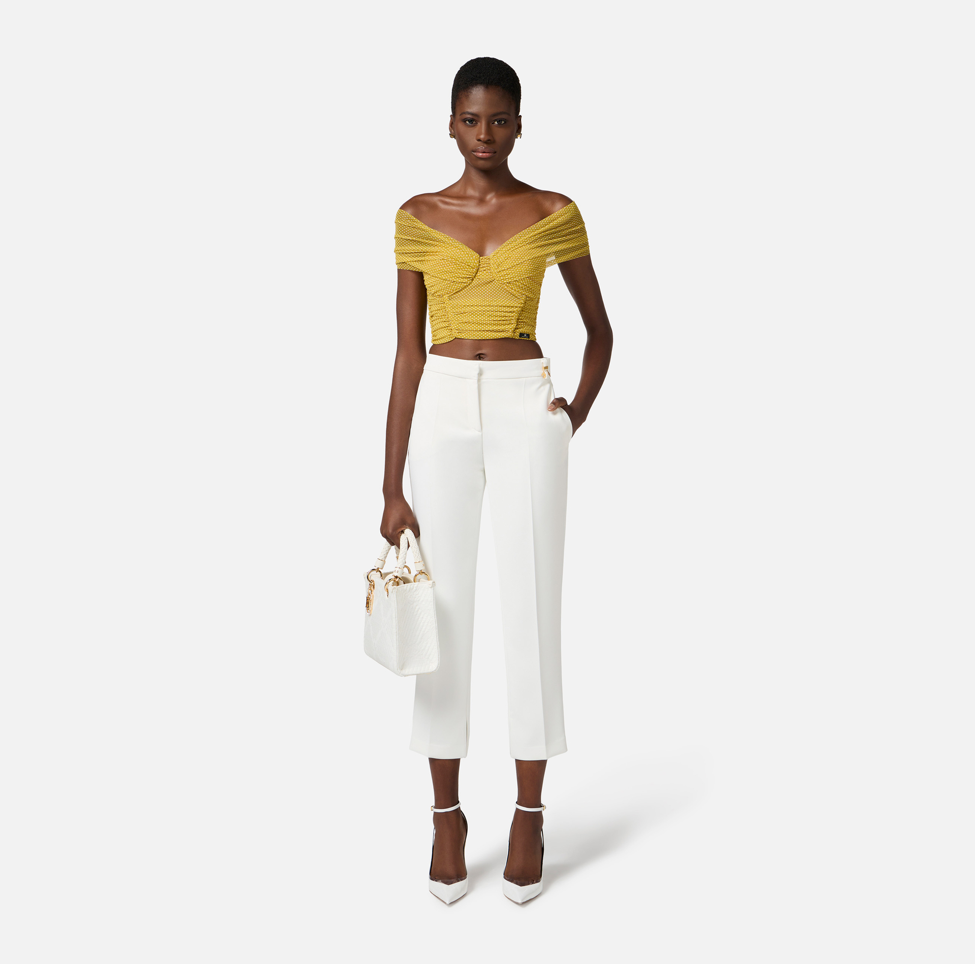 Top in tulle con stampa pois - Elisabetta Franchi