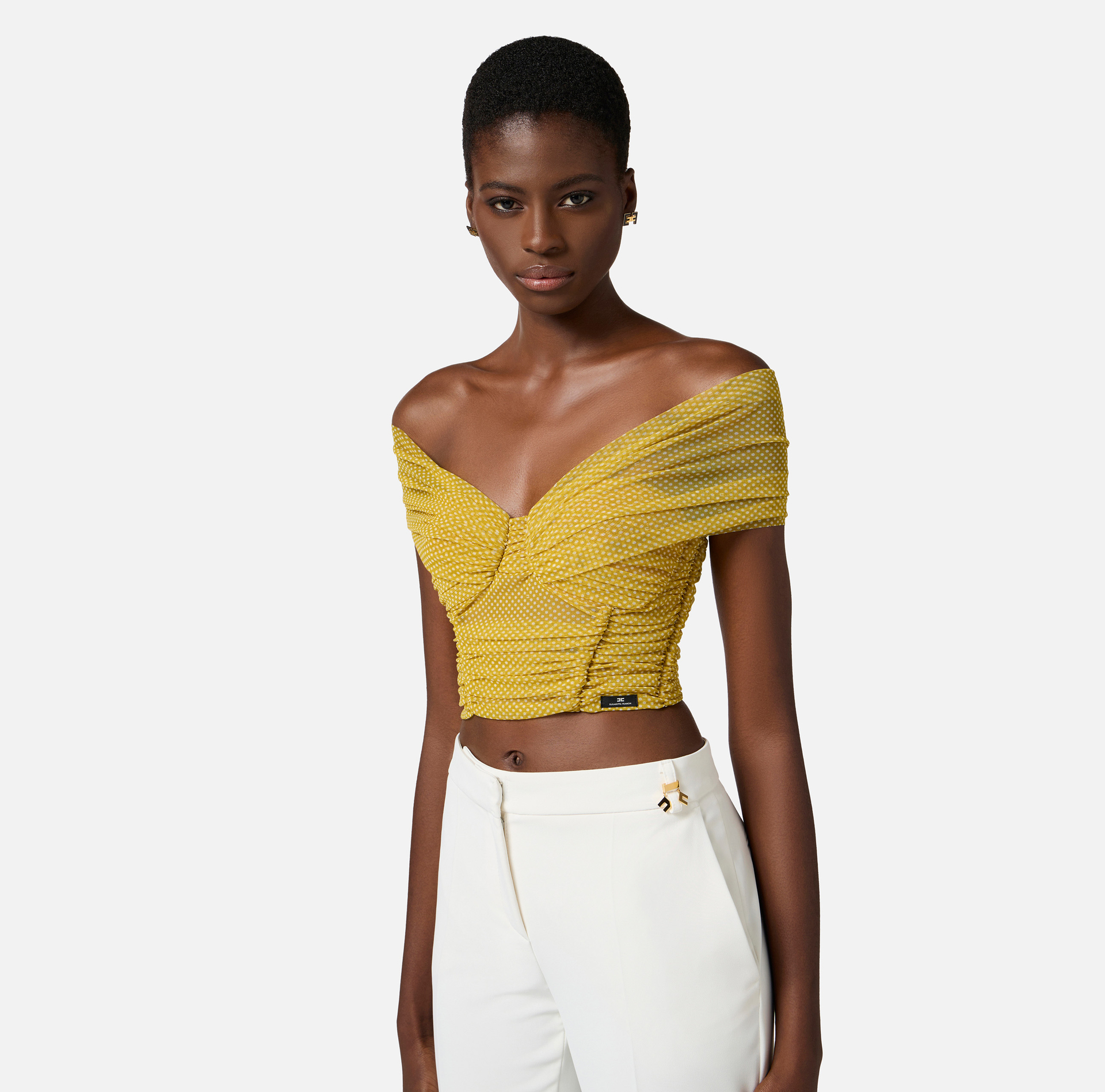 Top in tulle con stampa pois - Elisabetta Franchi