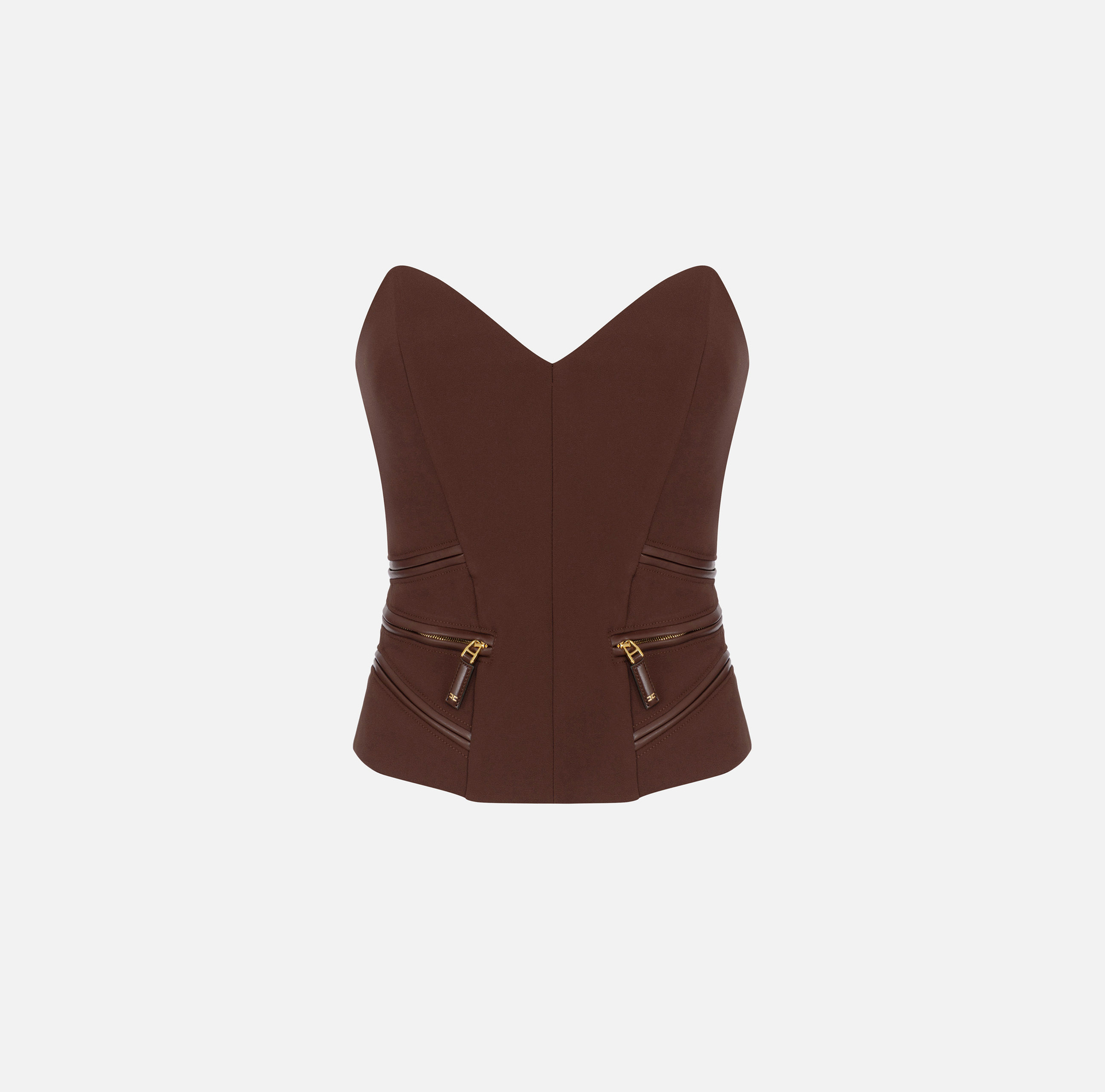 Top en crêpe avec détails zip - Elisabetta Franchi
