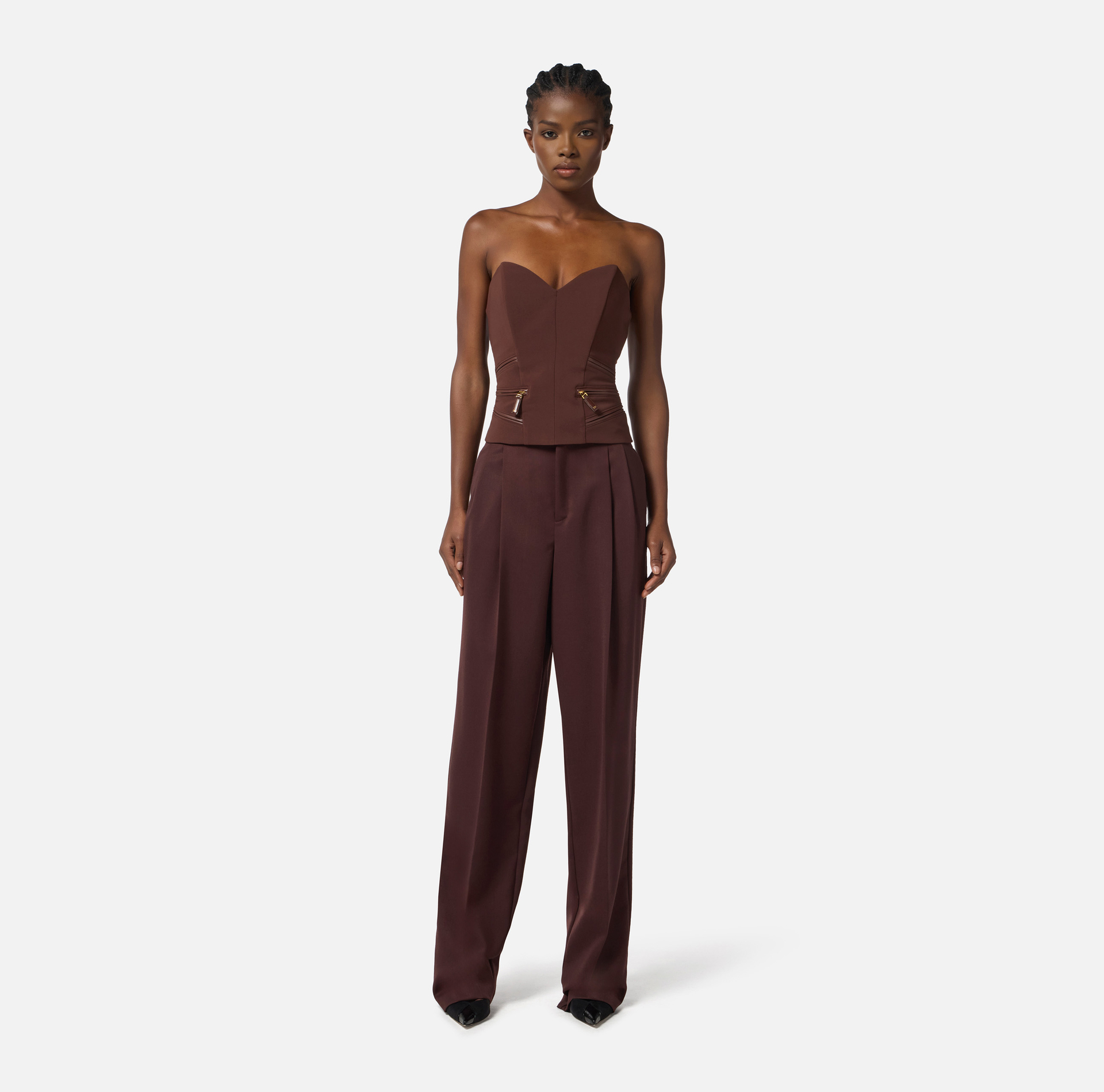 Top en crêpe avec détails zip - Elisabetta Franchi