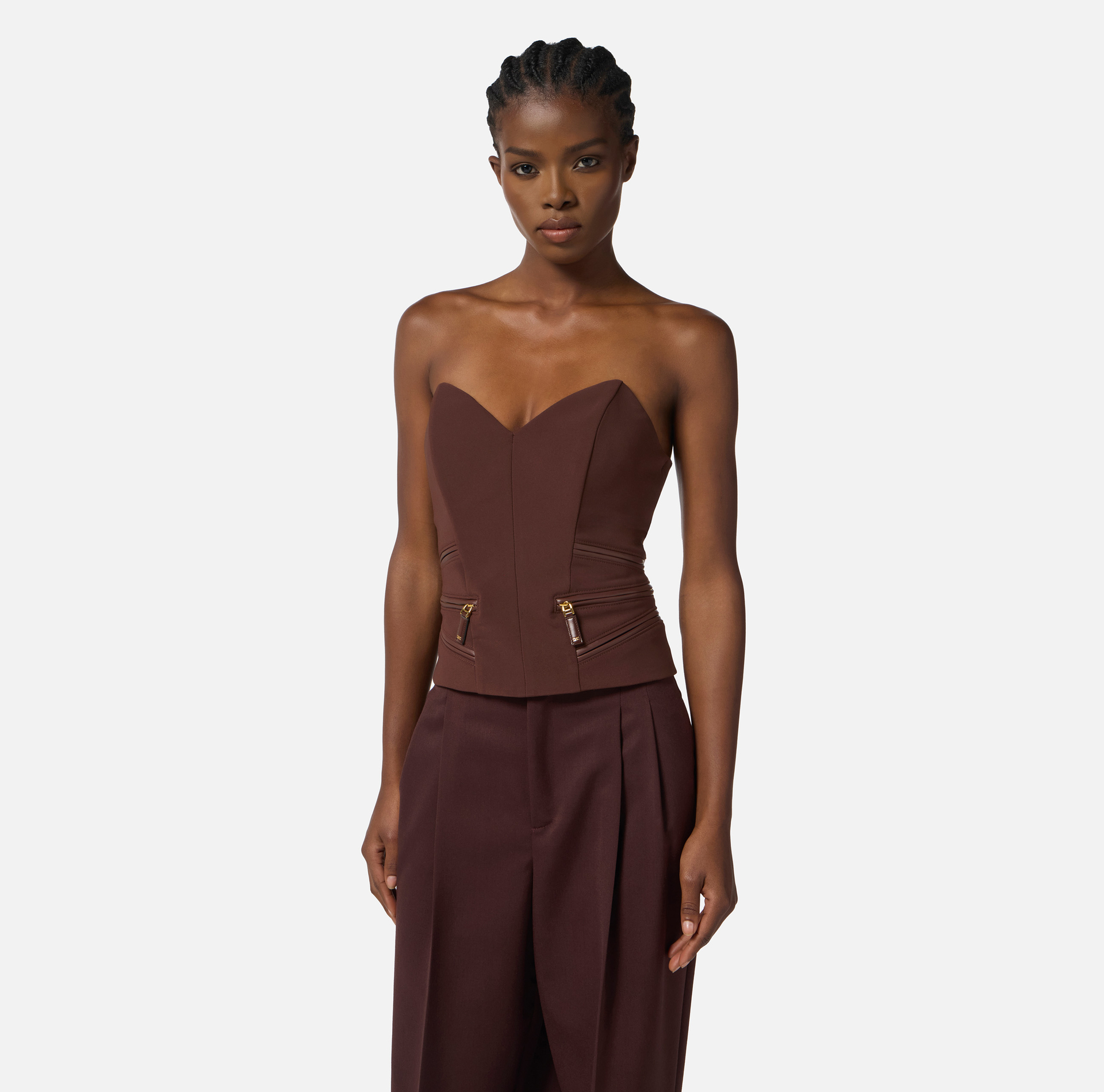 Top en crêpe avec détails zip - Elisabetta Franchi