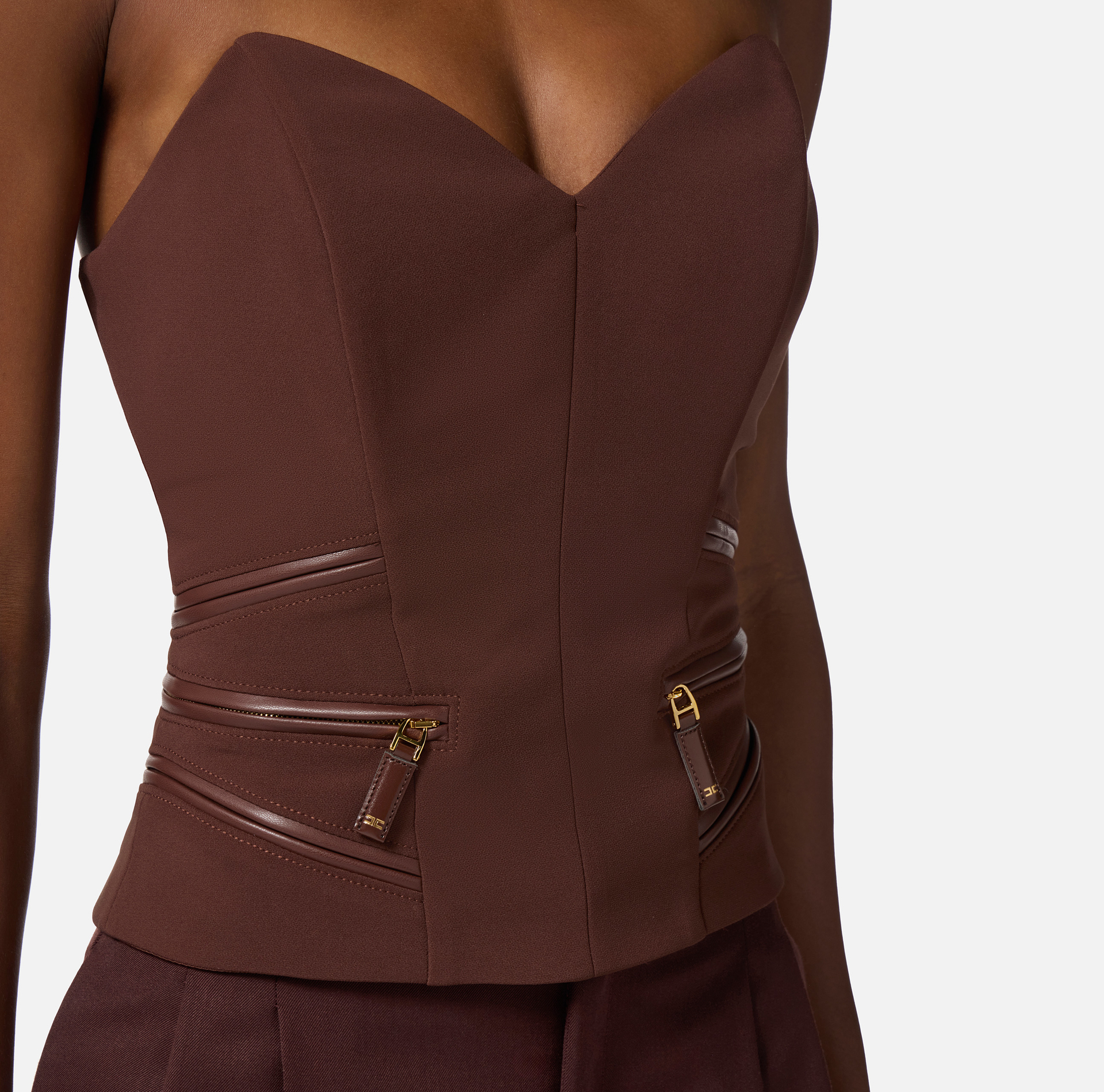 Top en crêpe avec détails zip - Elisabetta Franchi