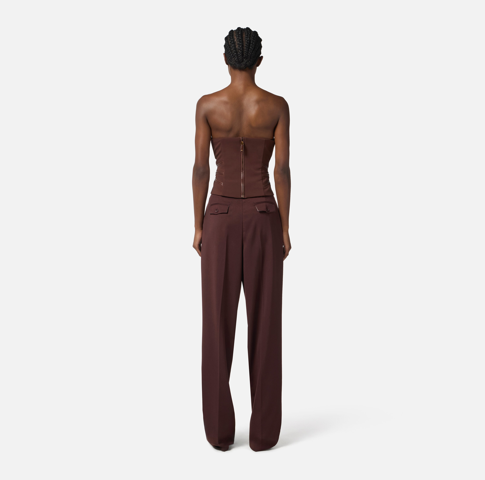Top en crêpe avec détails zip - Elisabetta Franchi