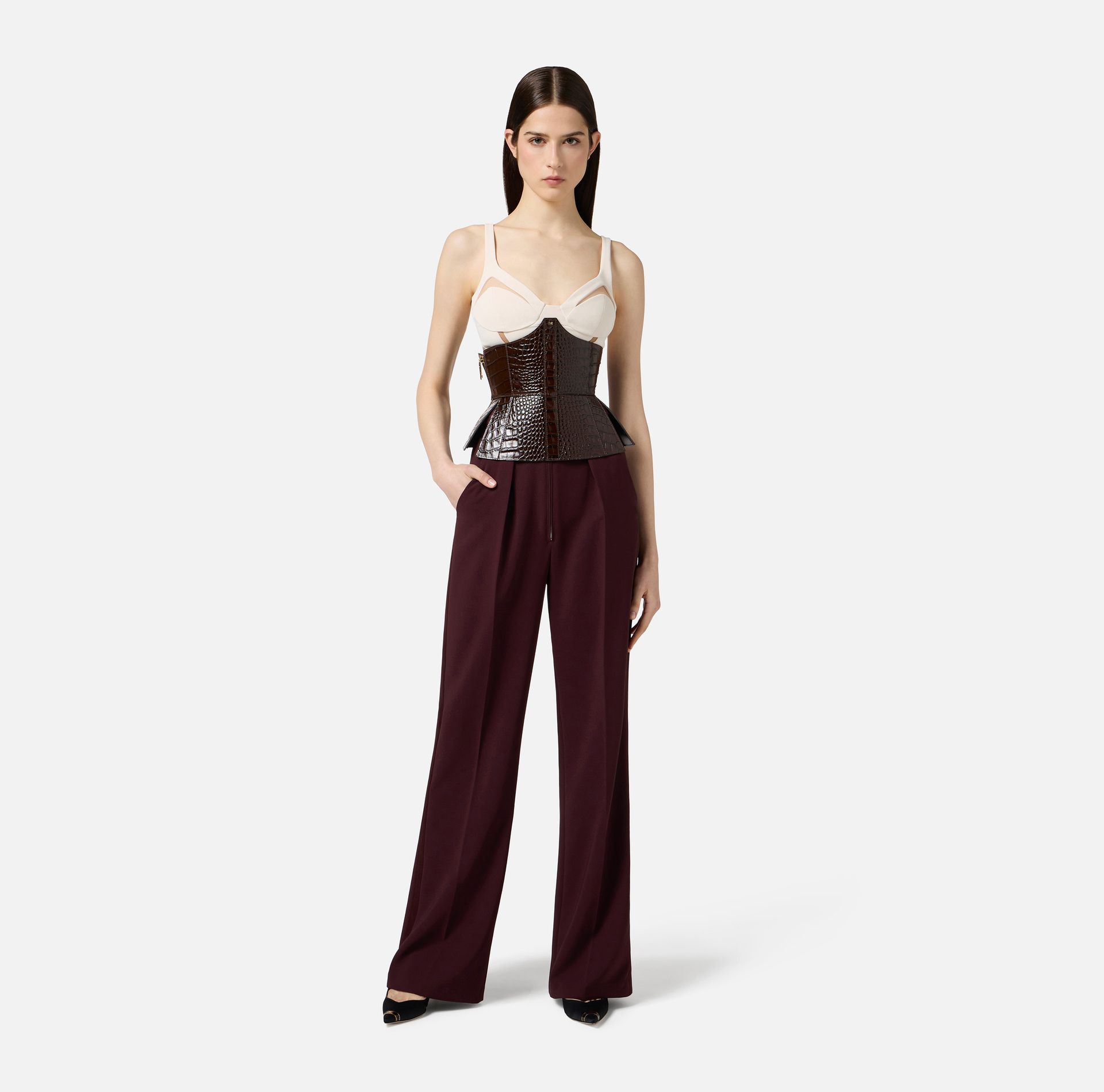 Top en crêpe léger avec tulle - Elisabetta Franchi