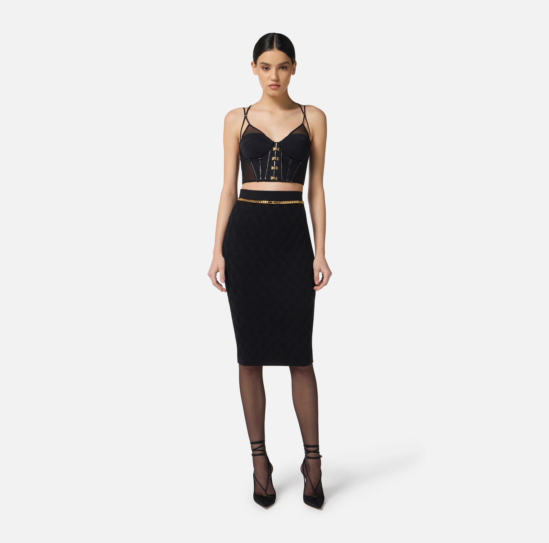 Top en néoprène avec détails corset - Elisabetta Franchi