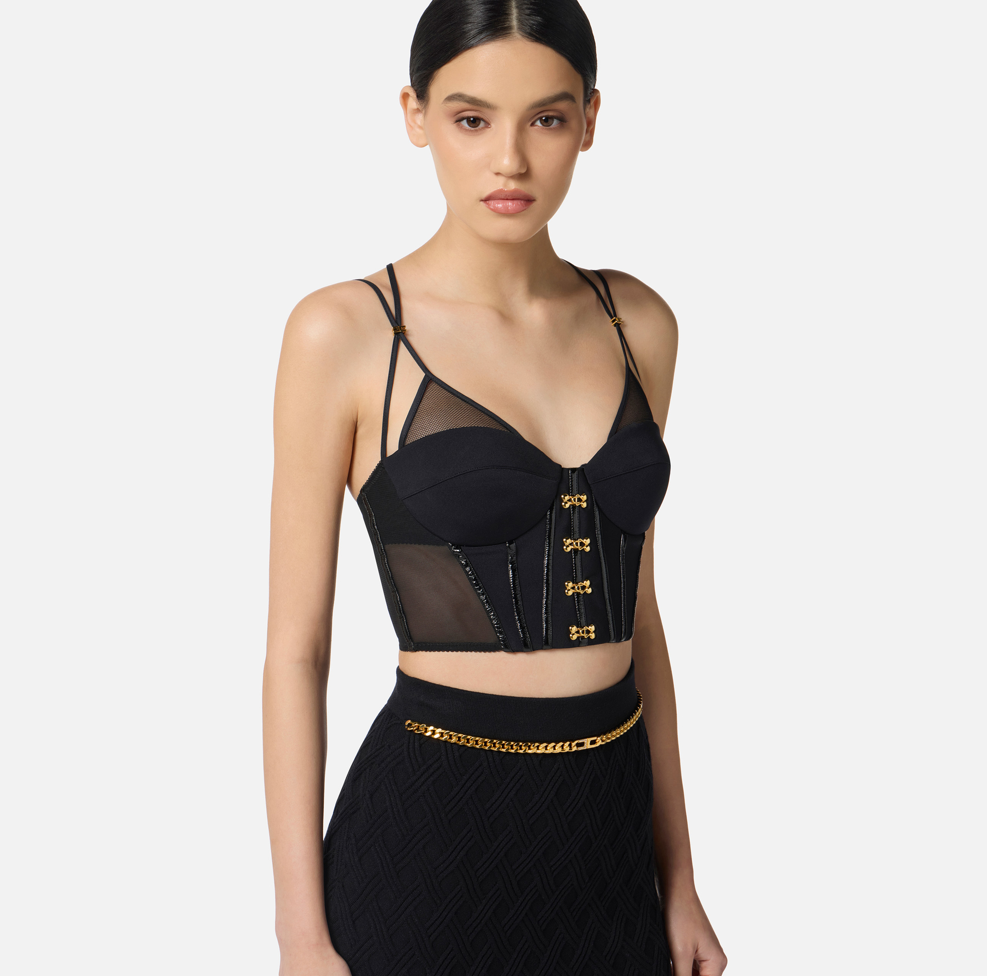 Top en néoprène avec détails corset - Elisabetta Franchi