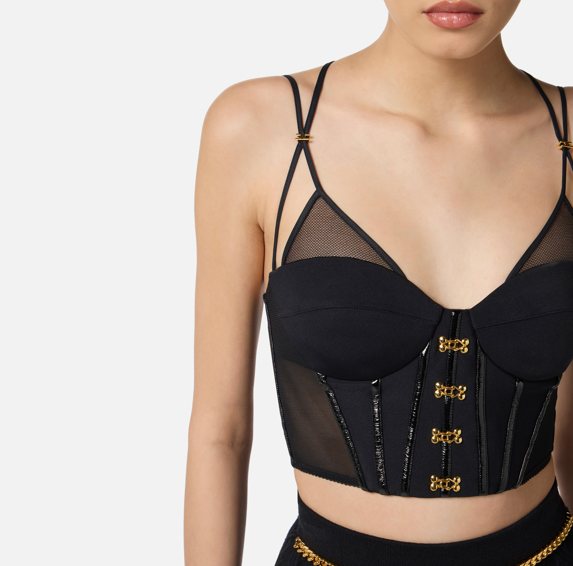 Top en néoprène avec détails corset - Elisabetta Franchi