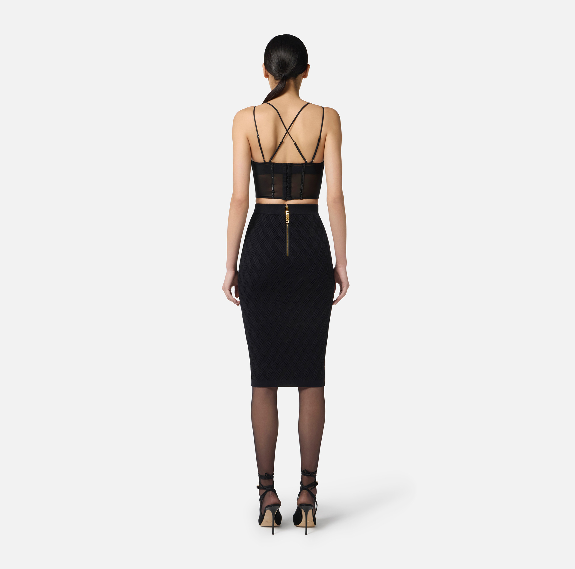 Top en néoprène avec détails corset - Elisabetta Franchi