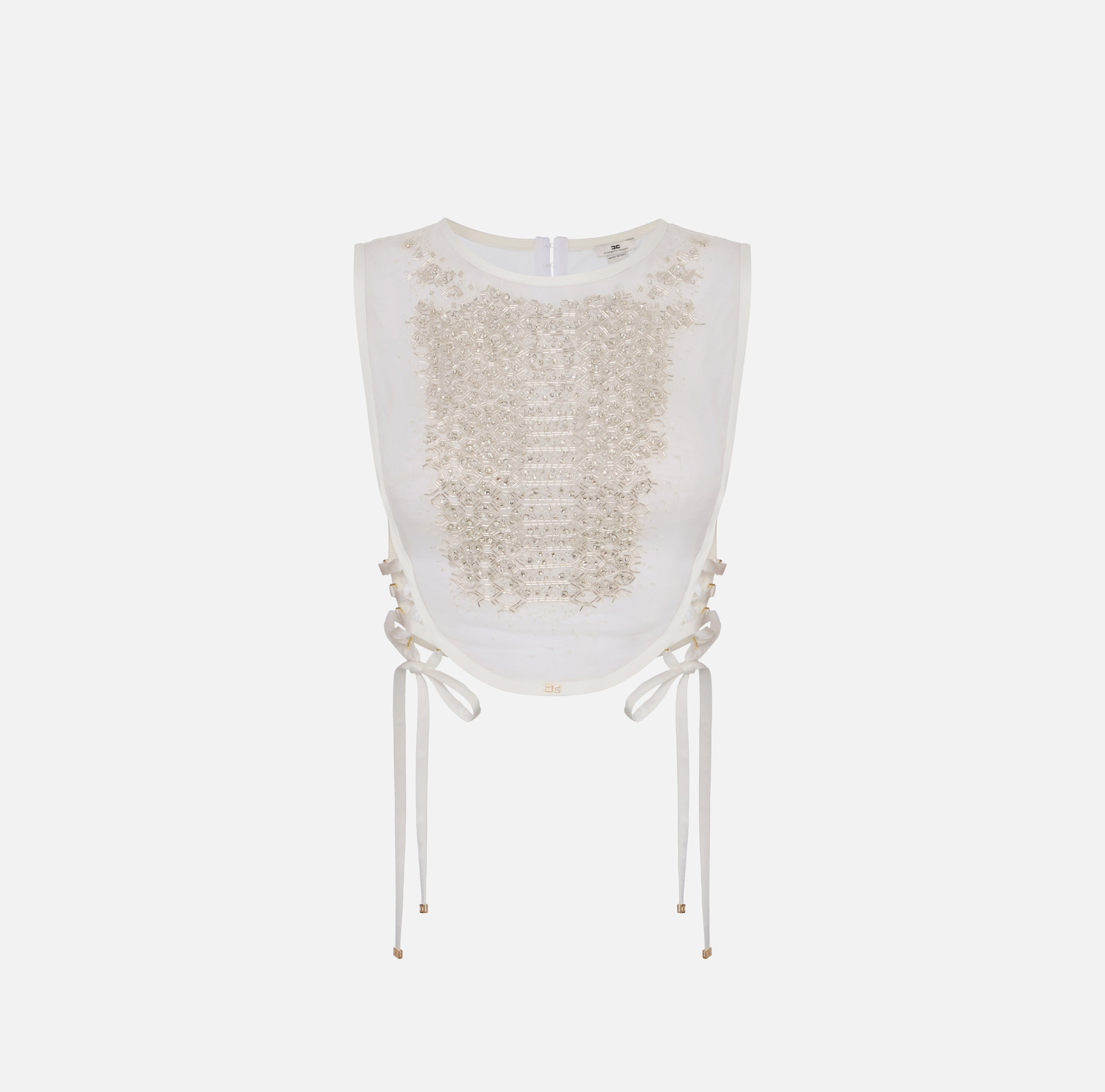 Plastron en organdi avec cristaux - Elisabetta Franchi