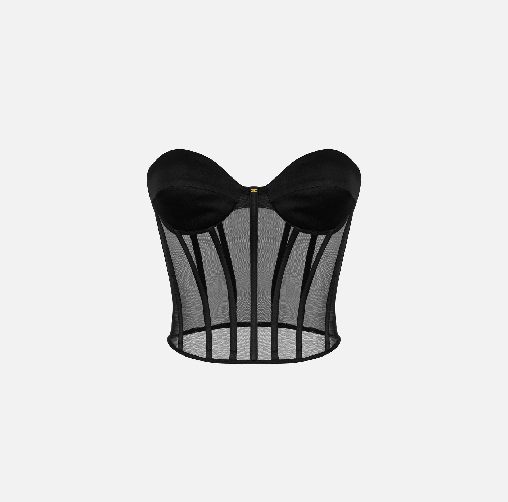 Top bustier in tulle e satin