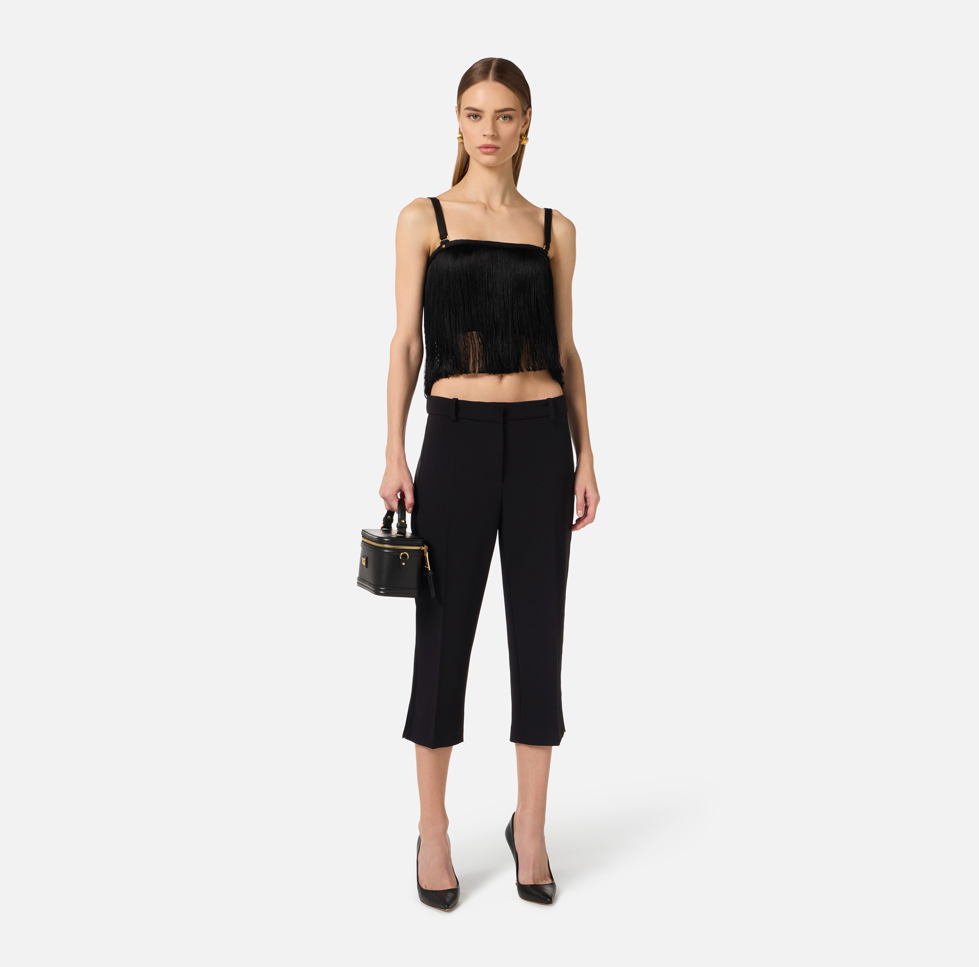 Top in tulle con frange Elisabetta Franchi — free download