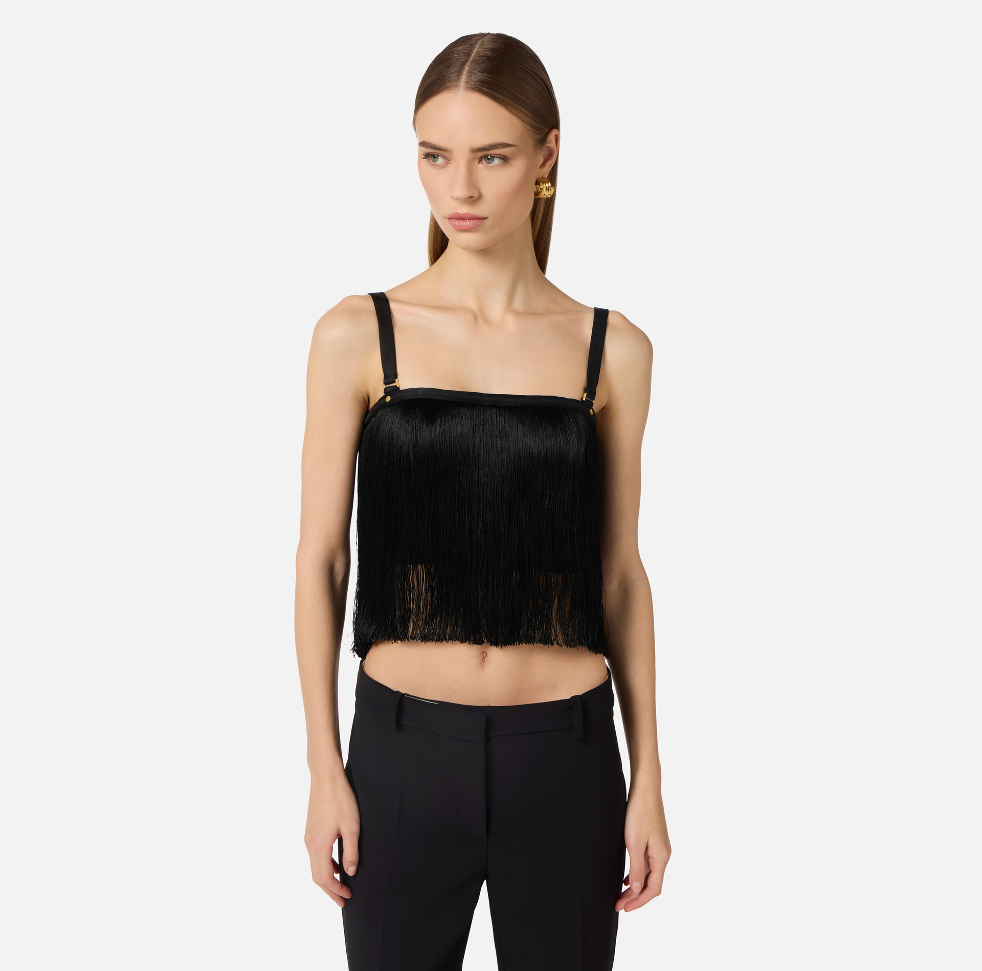 Top in tulle con frange Elisabetta Franchi — free download