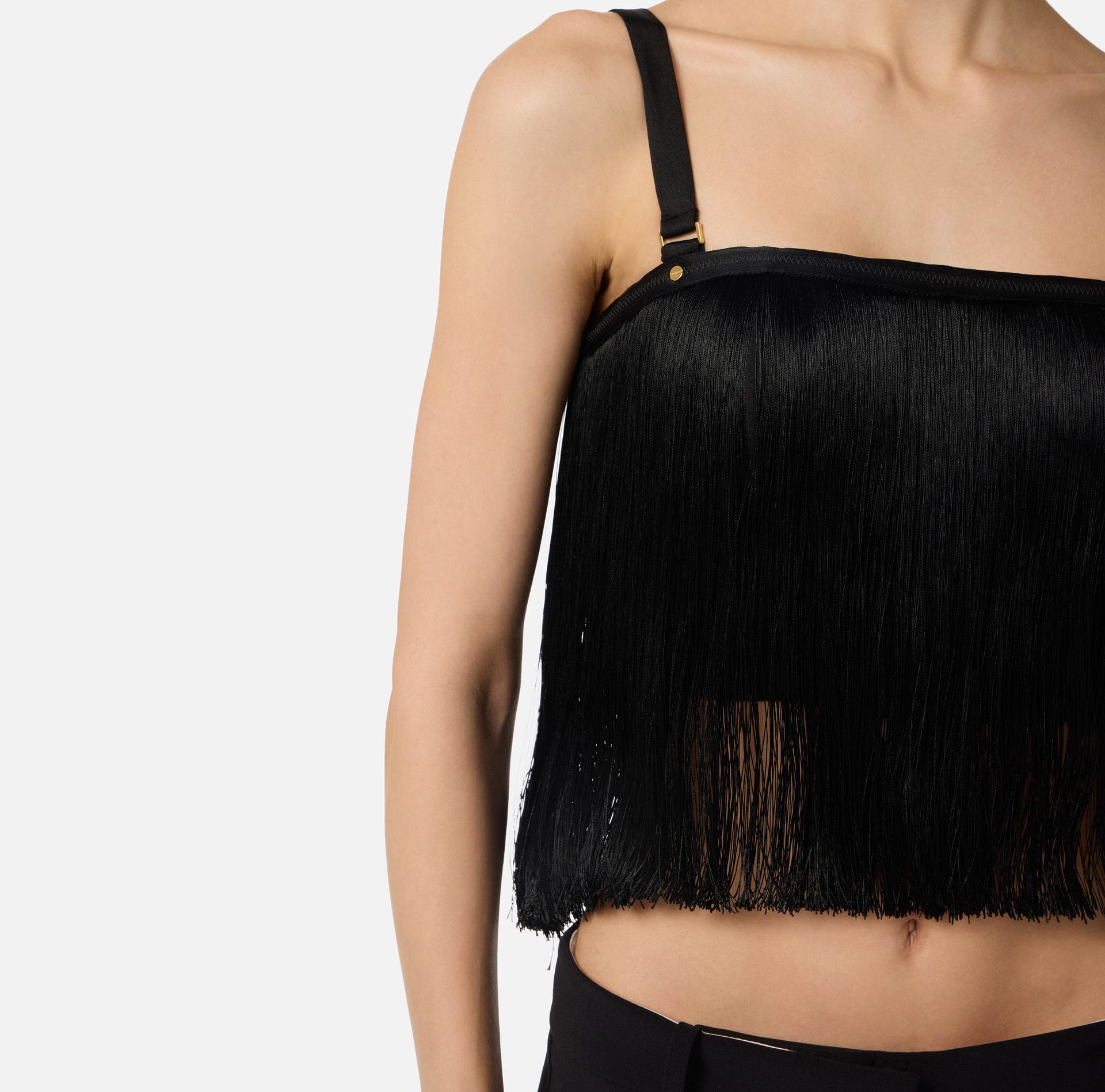 Top in tulle con frange Elisabetta Franchi — free download