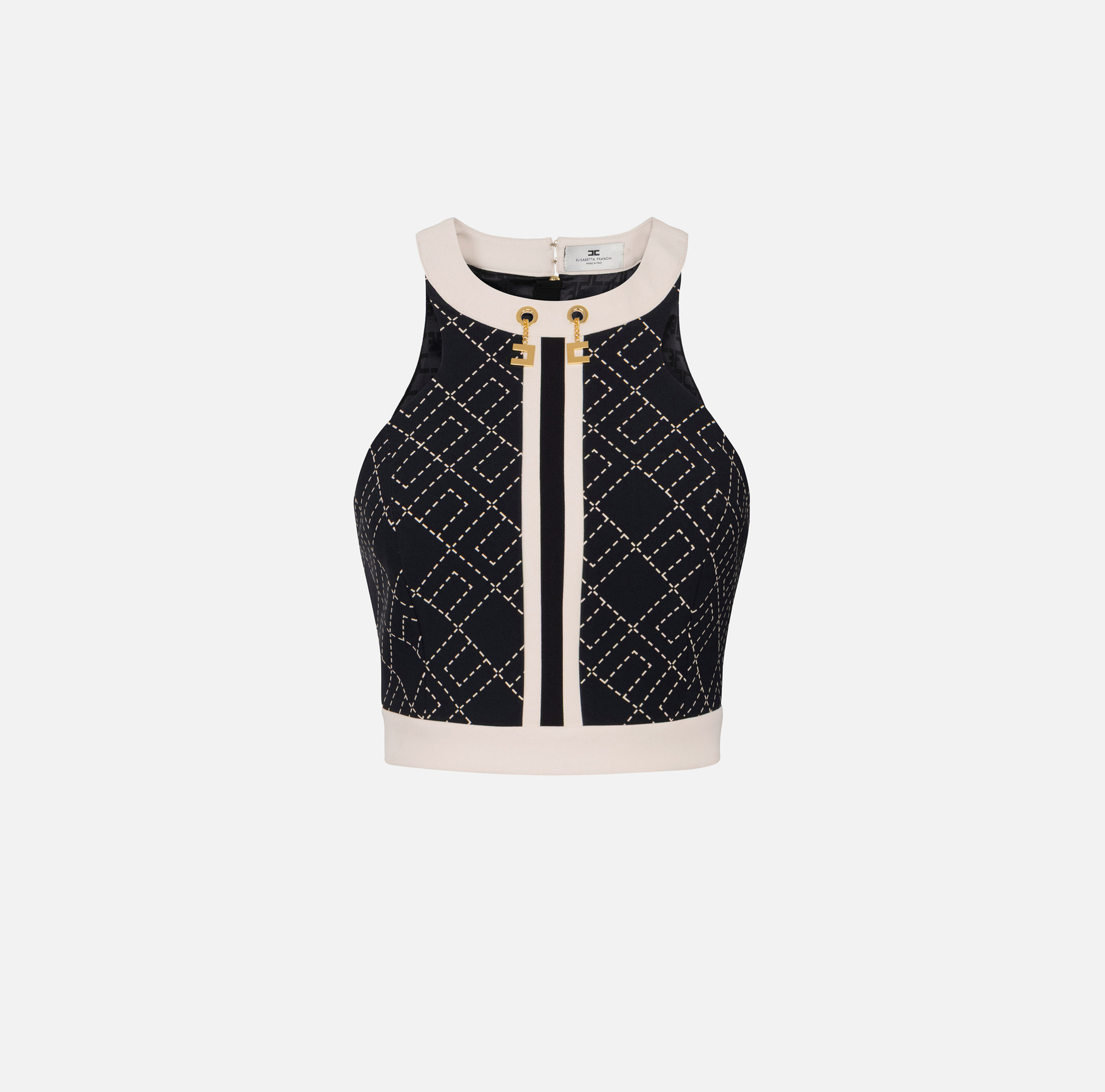 Top bicolor de doble crepé - ABBIGLIAMENTO - Elisabetta Franchi