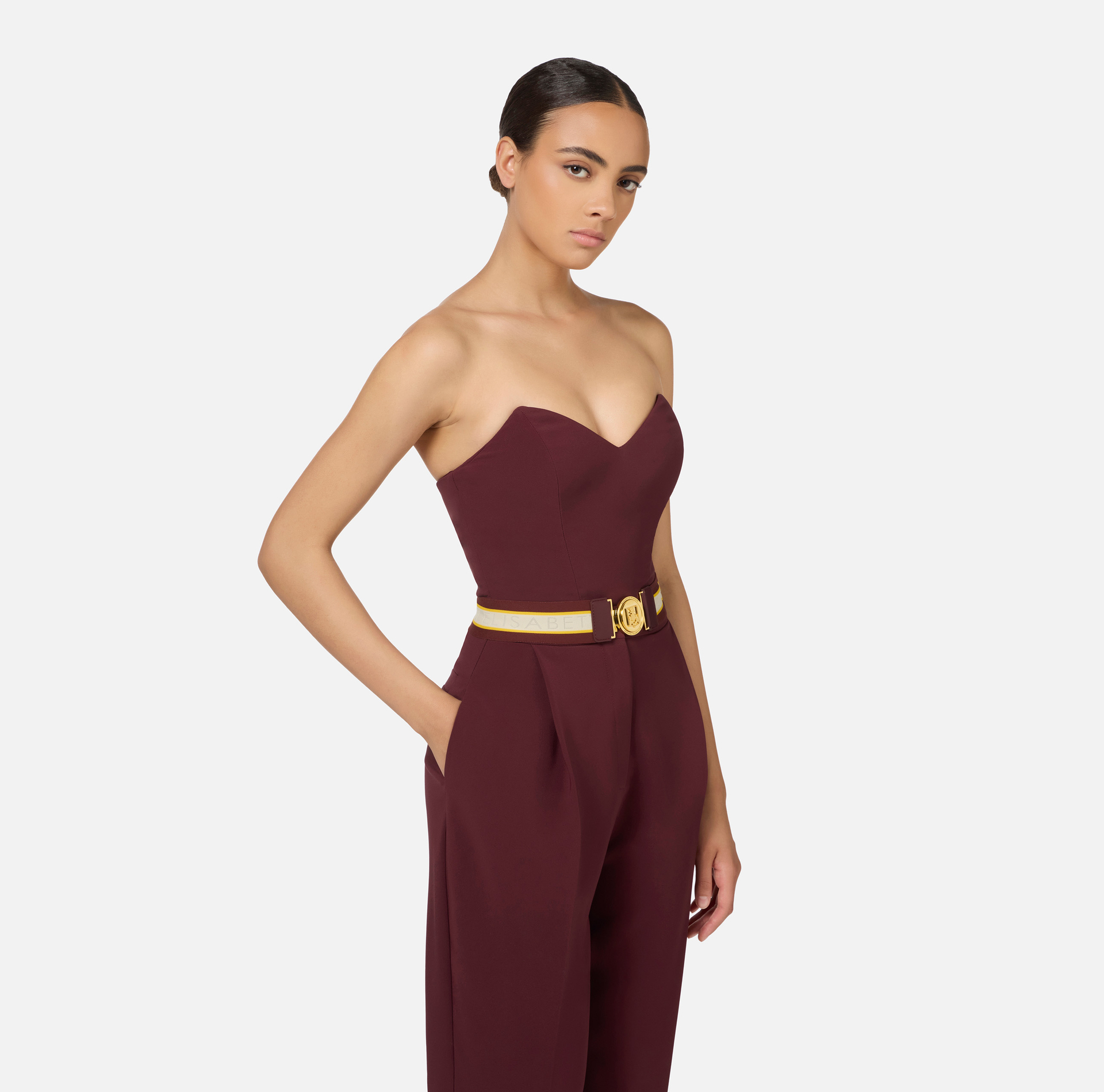 Tuta in crêpe stretch con top bustier - Elisabetta Franchi