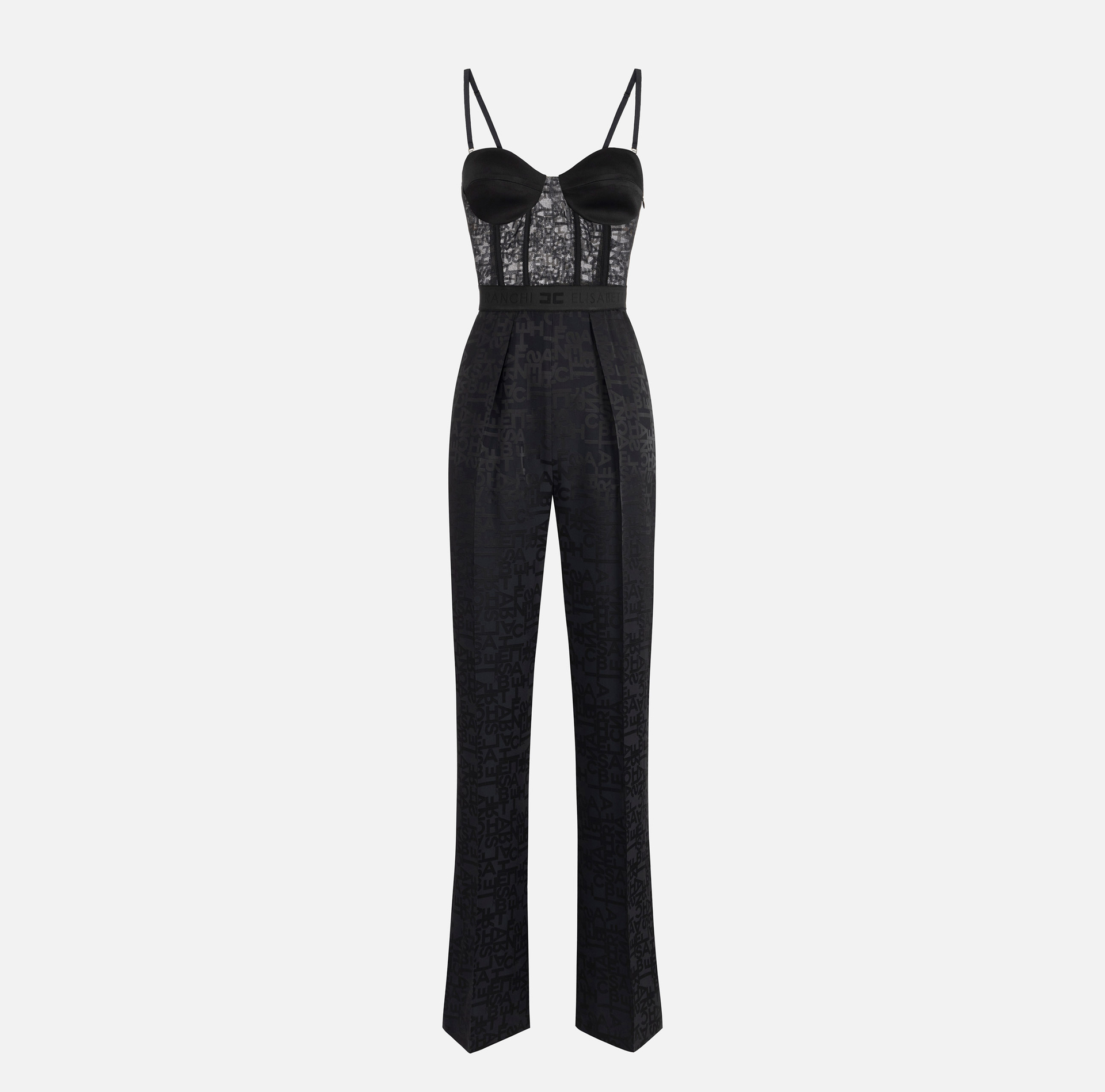 Combinaison assortie en crêpe jacquard lettres - ABBIGLIAMENTO - Elisabetta Franchi