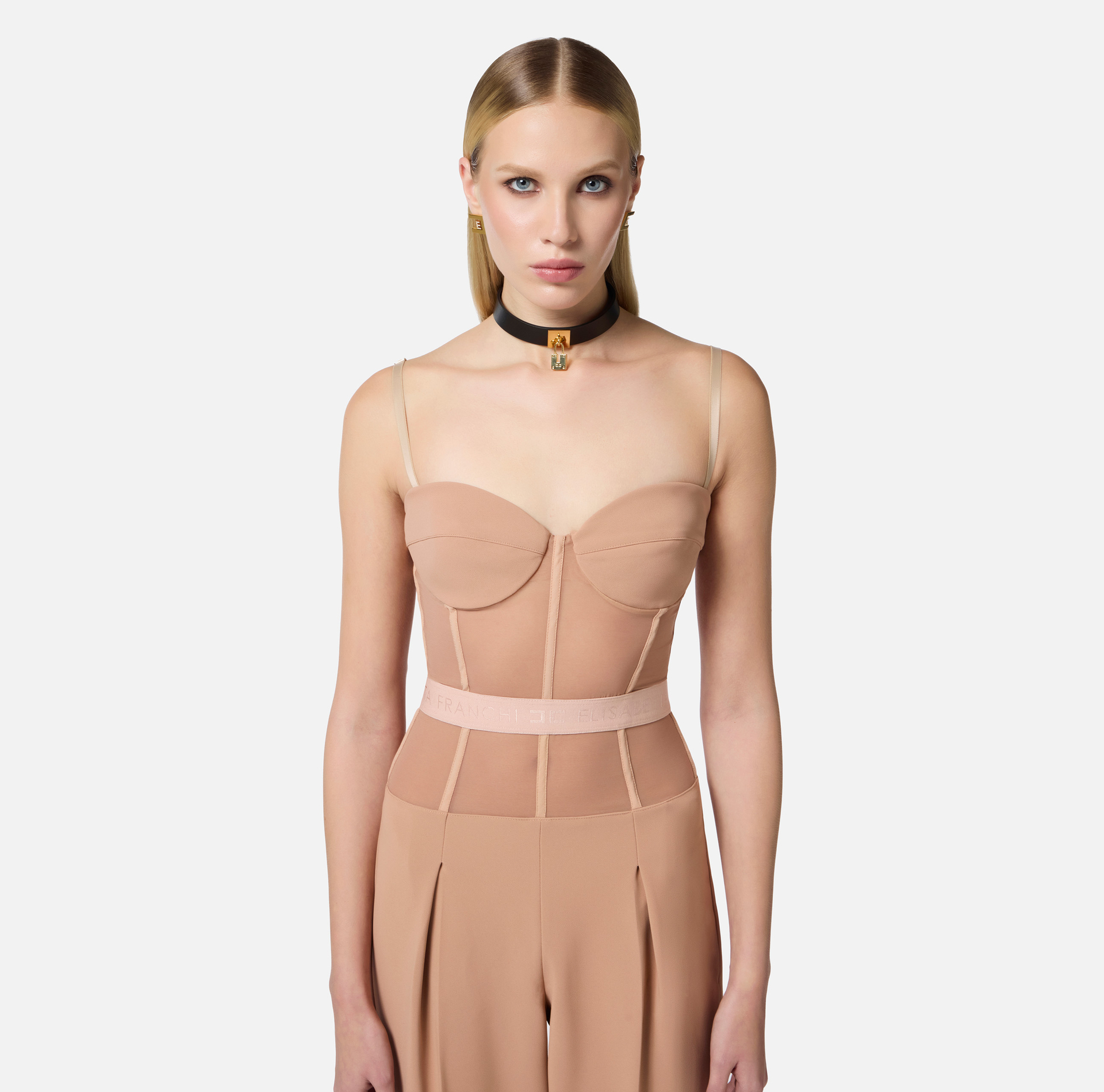 Jumpsuit in crêpe and tulle fabrics - Elisabetta Franchi