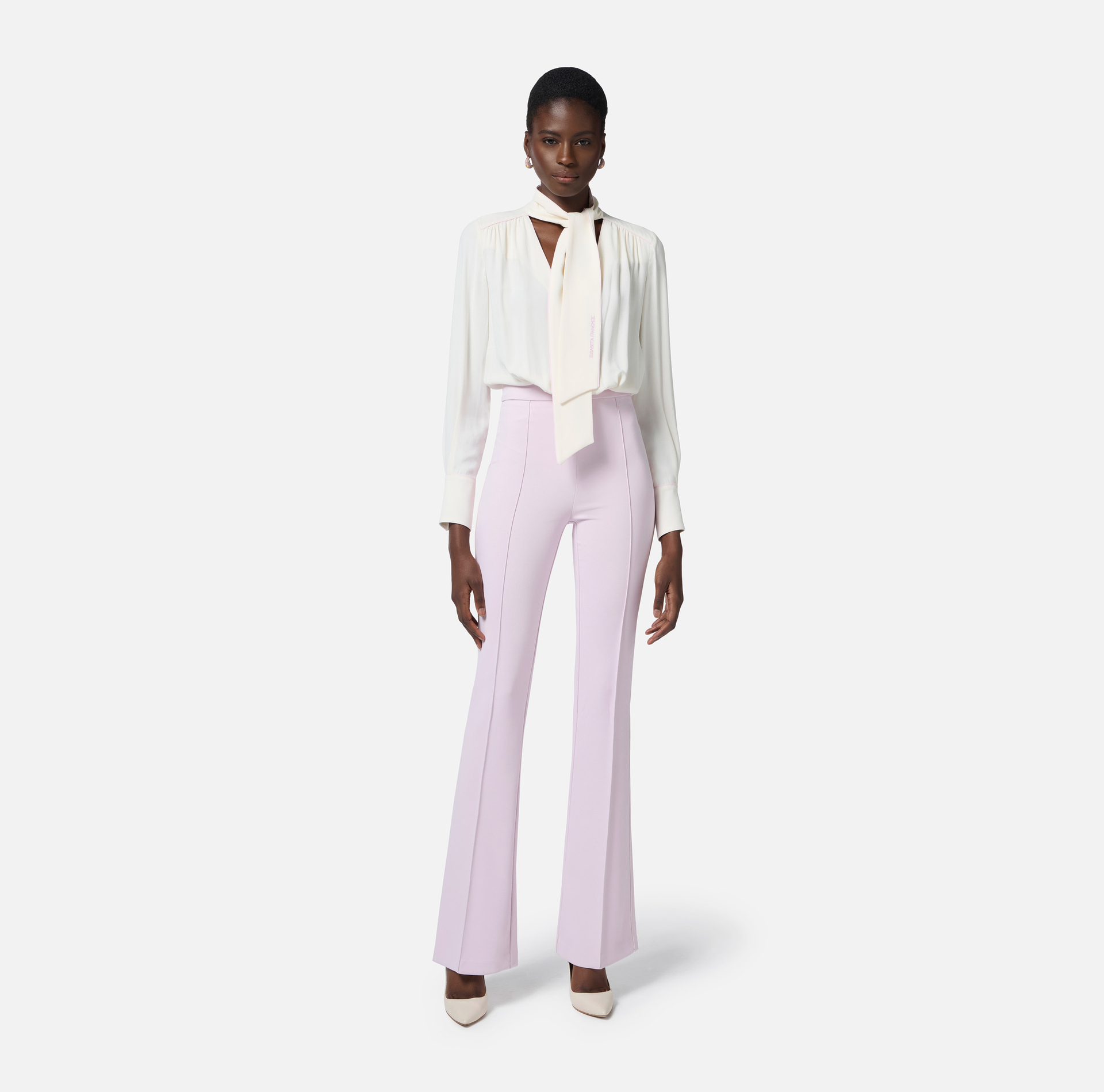 Jumpsuit in georgette and crêpe fabrics with piping - Elisabetta Franchi
