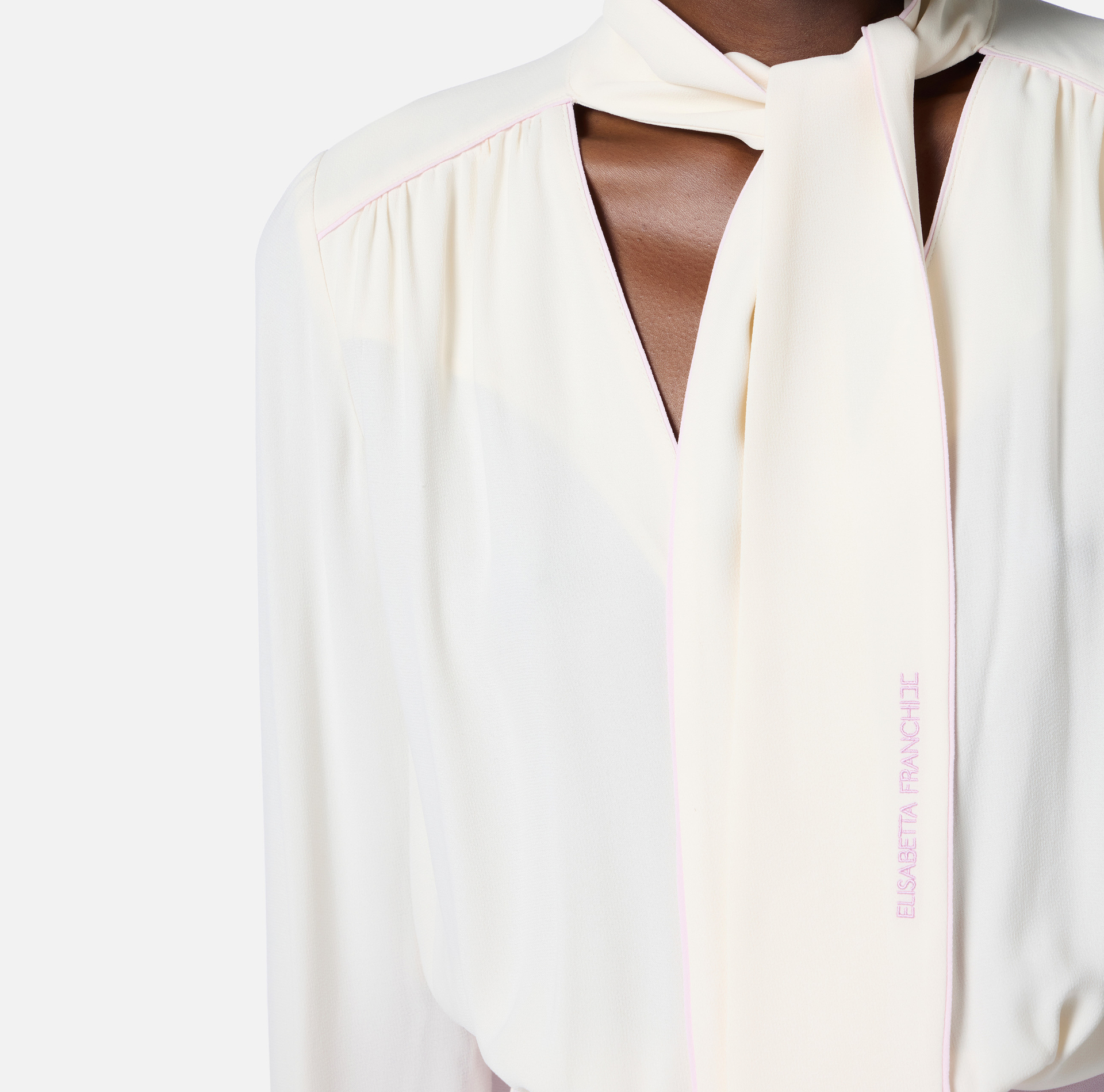Jumpsuit in georgette and crêpe fabrics with piping - Elisabetta Franchi