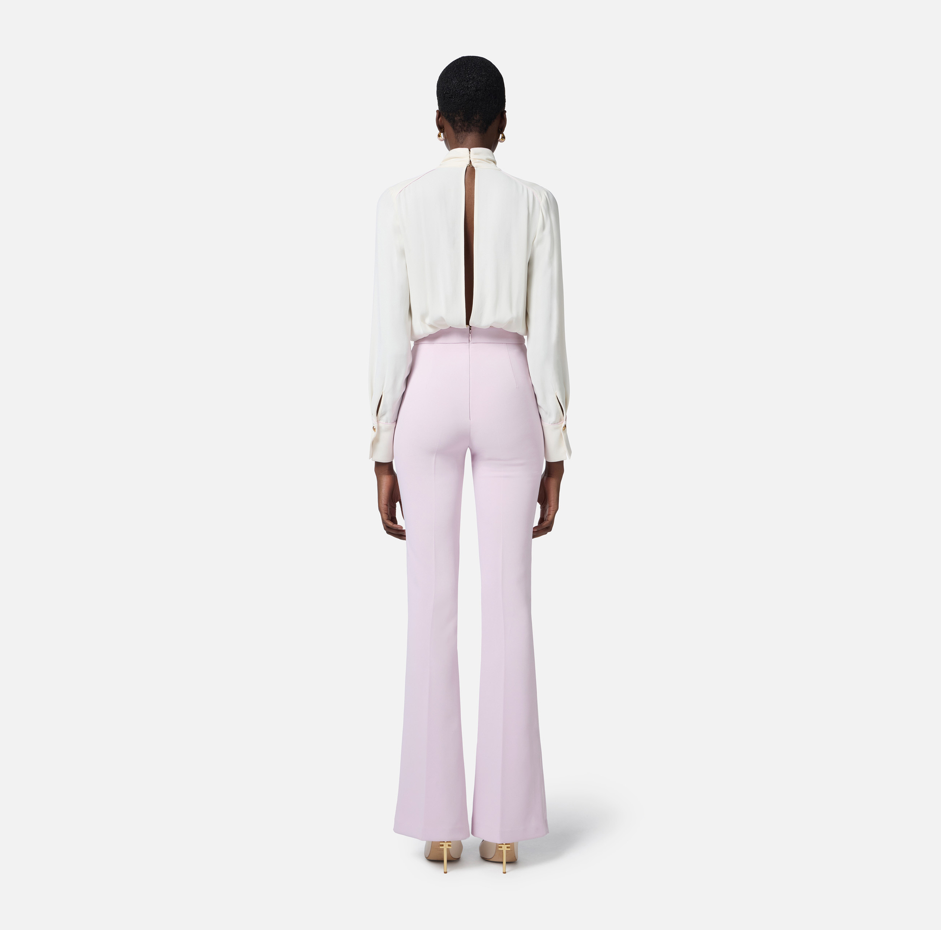 Jumpsuit in georgette and crêpe fabrics with piping - Elisabetta Franchi