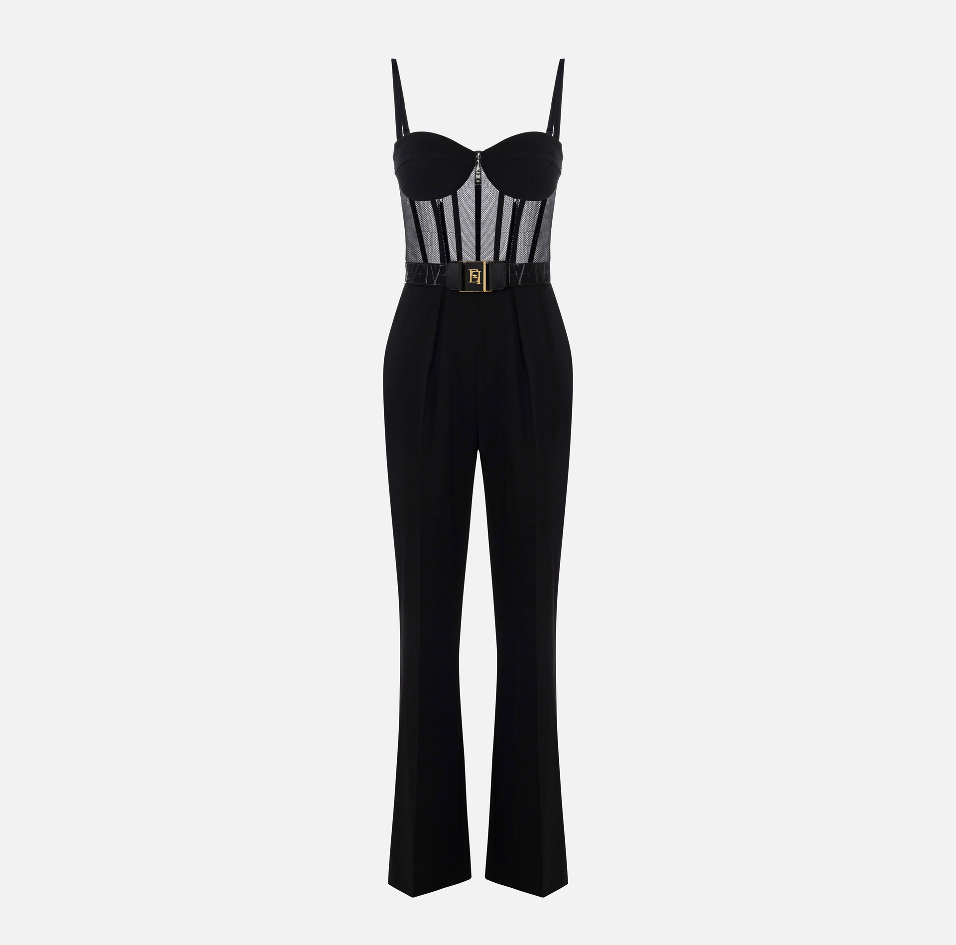 Jumpsuit in lightweight crêpe and tulle fabrics - Elisabetta Franchi
