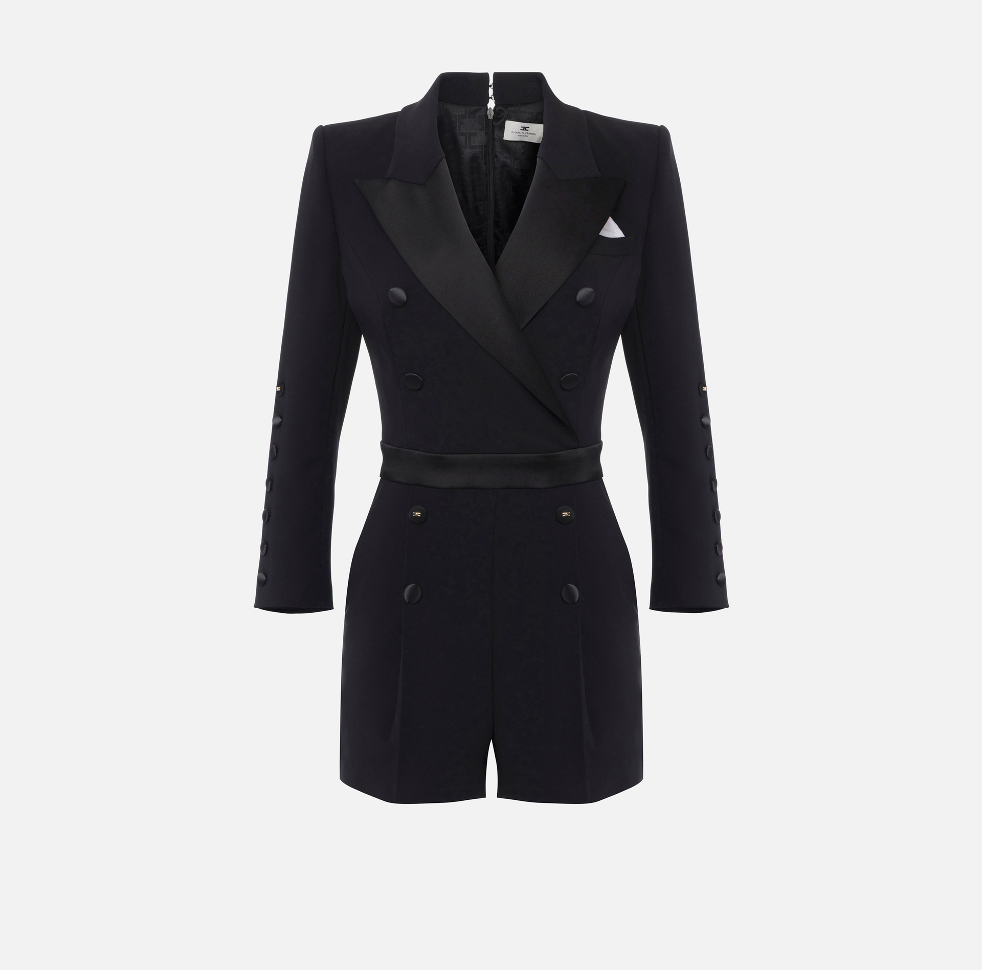 Mono de crepé ligero con detalles esmoquin - Elisabetta Franchi