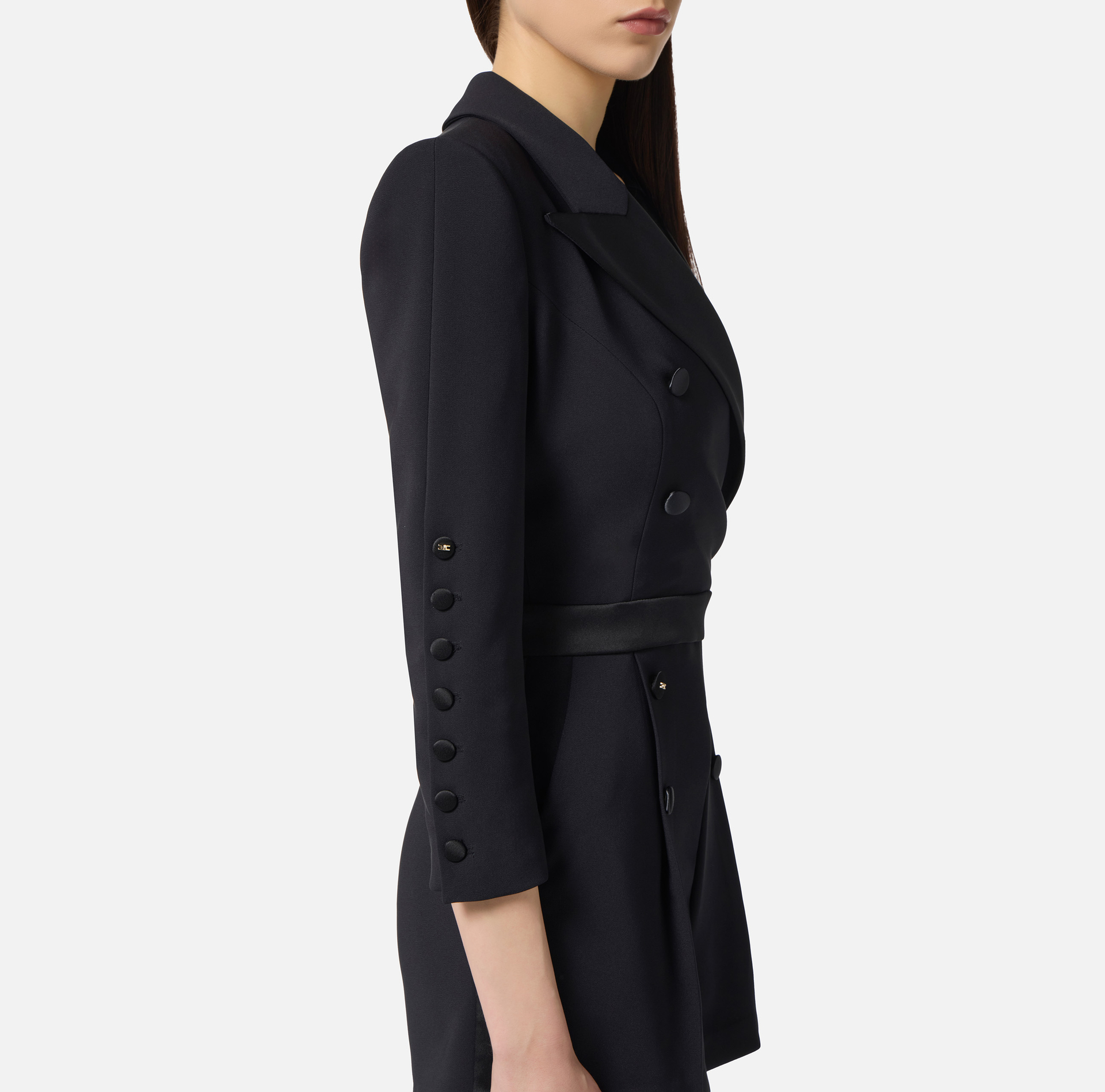 Mono de crepé ligero con detalles esmoquin - Elisabetta Franchi