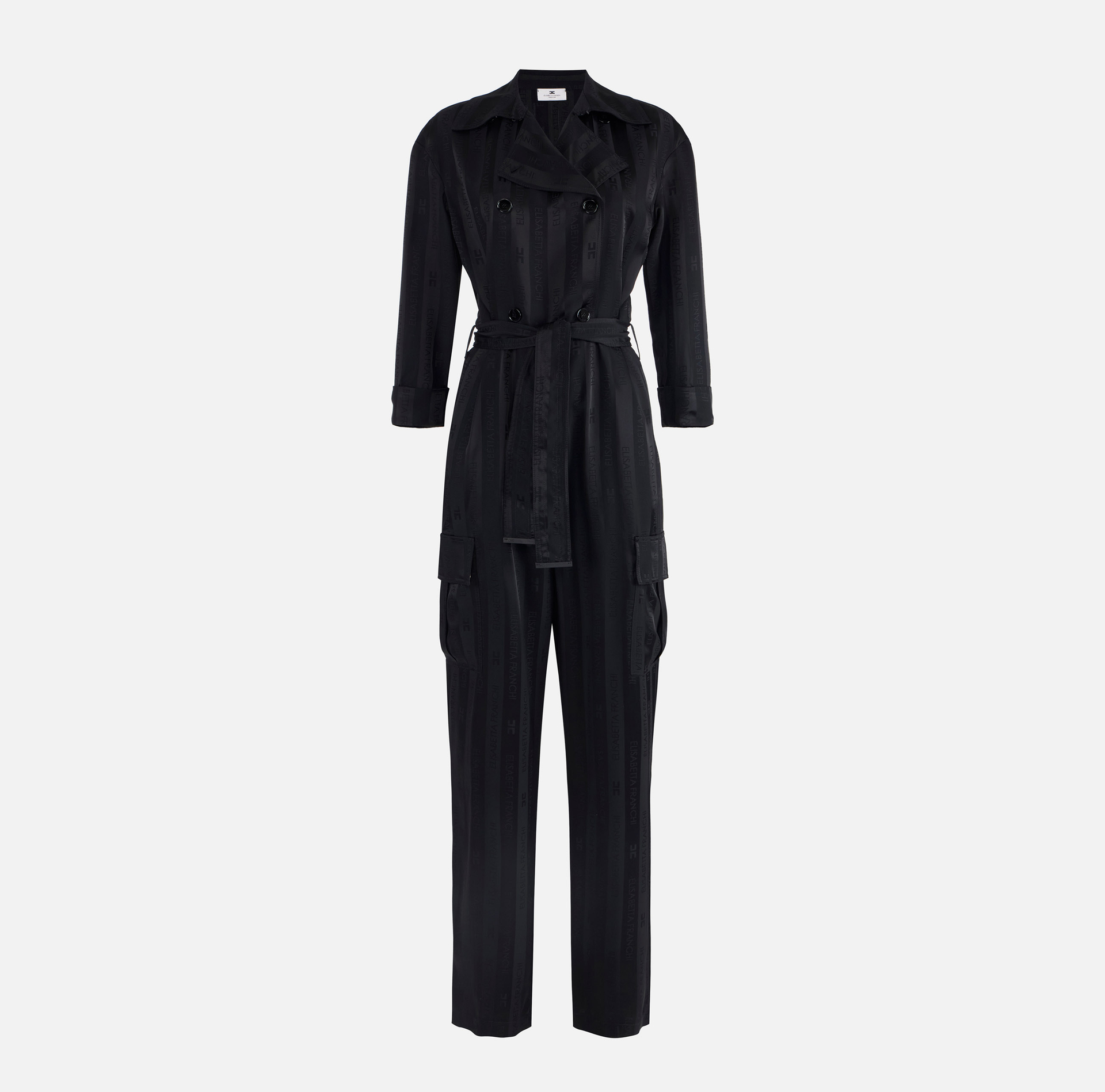 Satin jumpsuit with jacquard stripes - Elisabetta Franchi