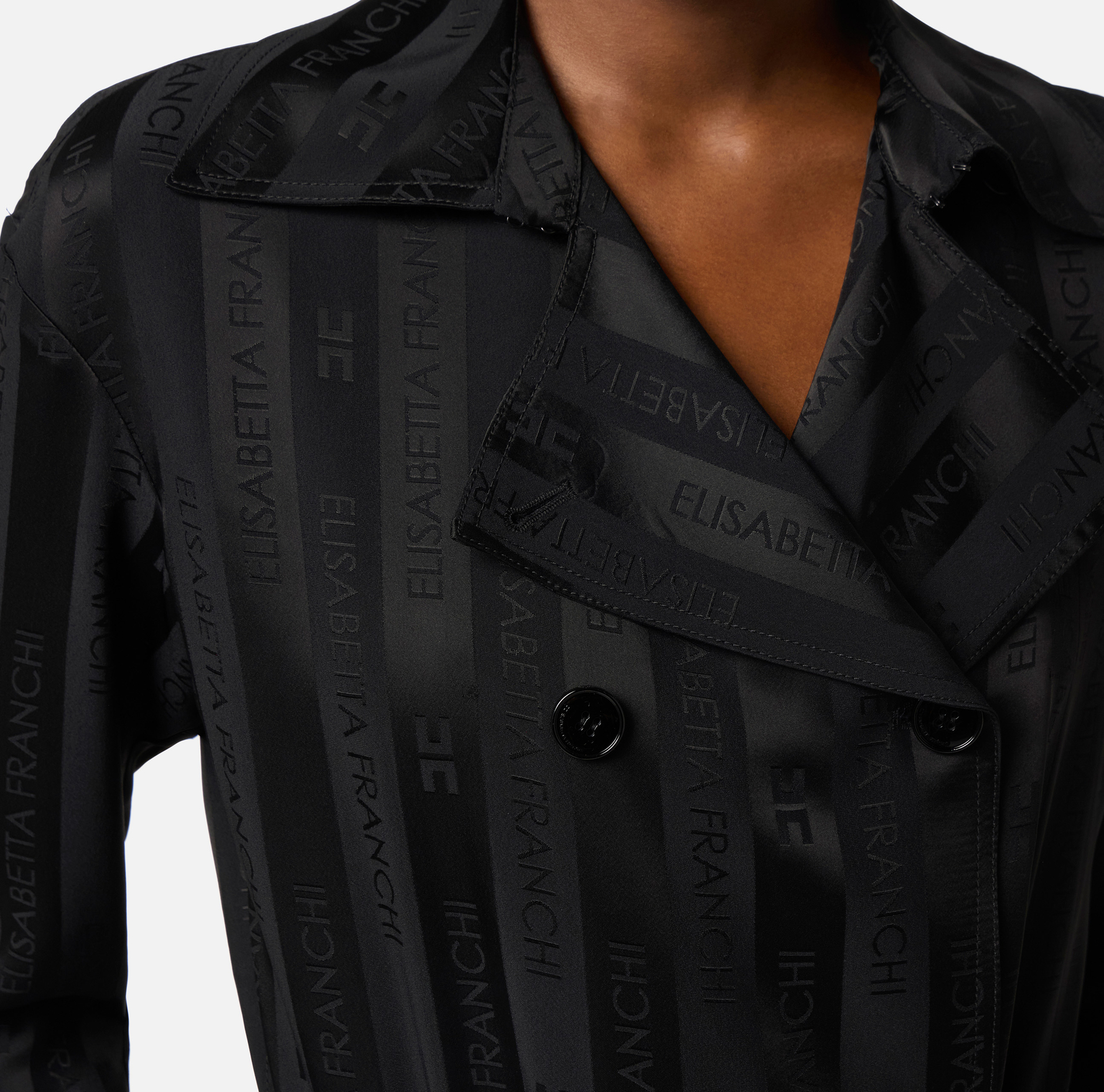 Satin jumpsuit with jacquard stripes - Elisabetta Franchi